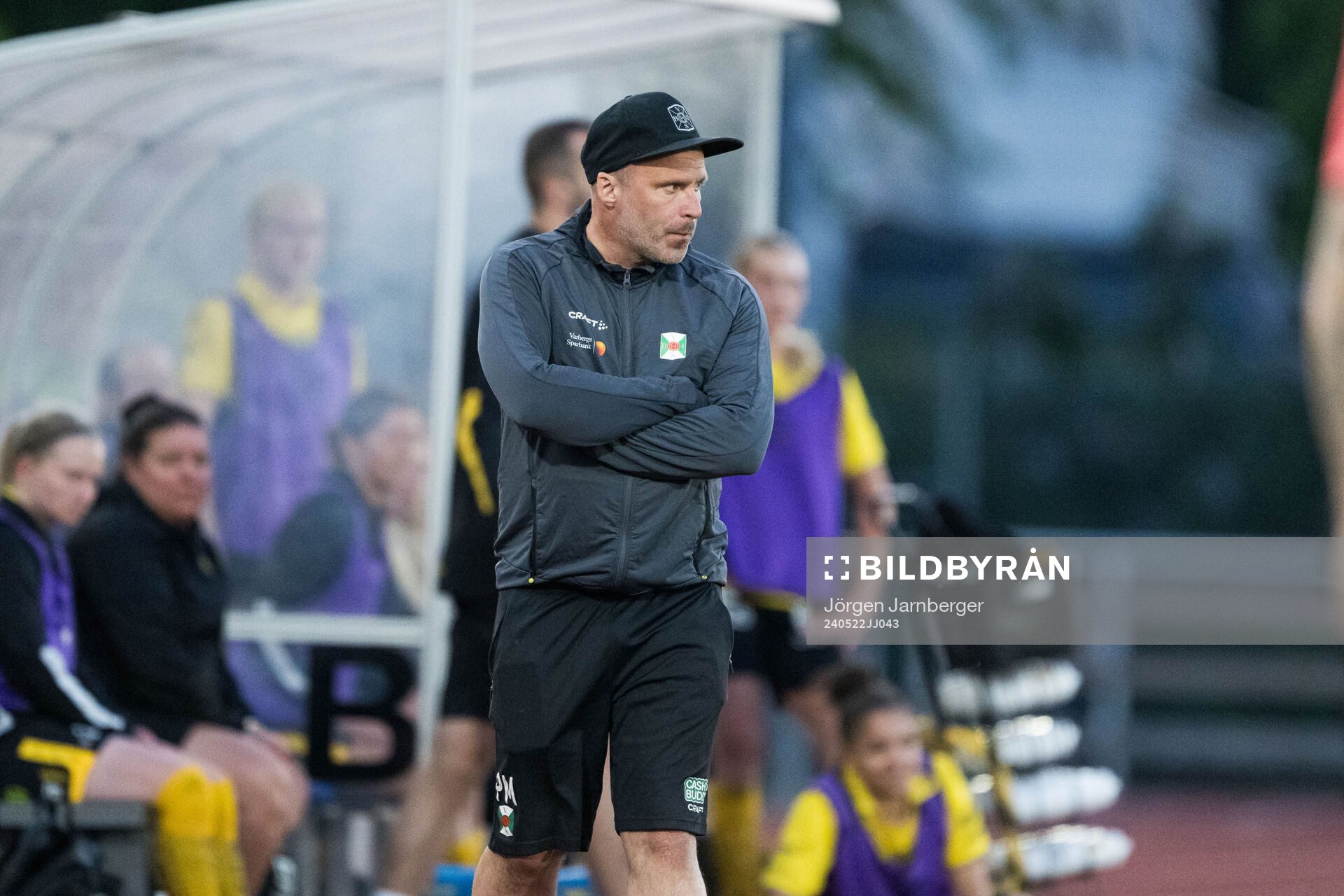 Varbergs BoISs tränare Pär Munther under fotbollsmatchen i Svenska Cupen mellan Varbergs BoIS och Elfsborg den 22 maj 2024 i Varberg.