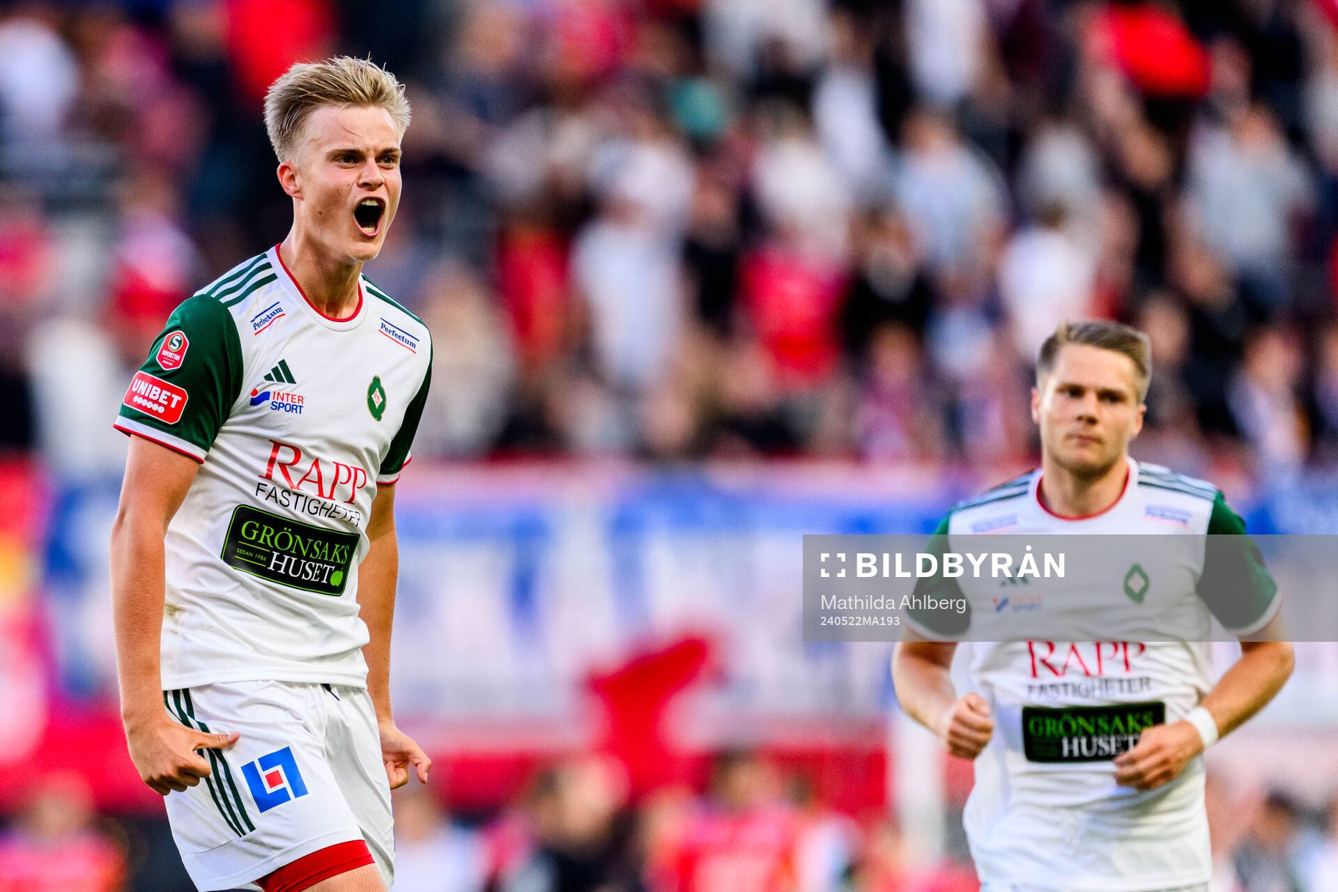 Skövde AIKs Edvin Tellgren jublar
