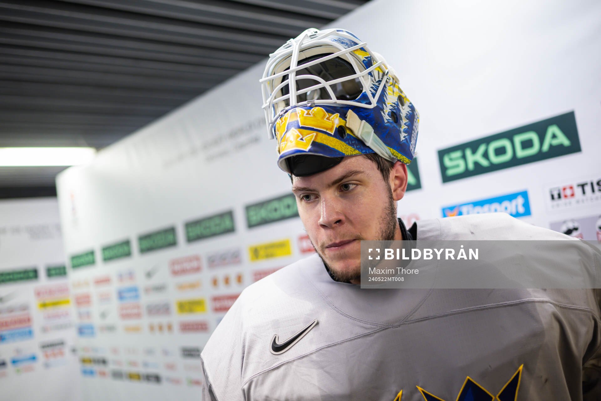 Goaltender Jesper Wallstedt of Sweden