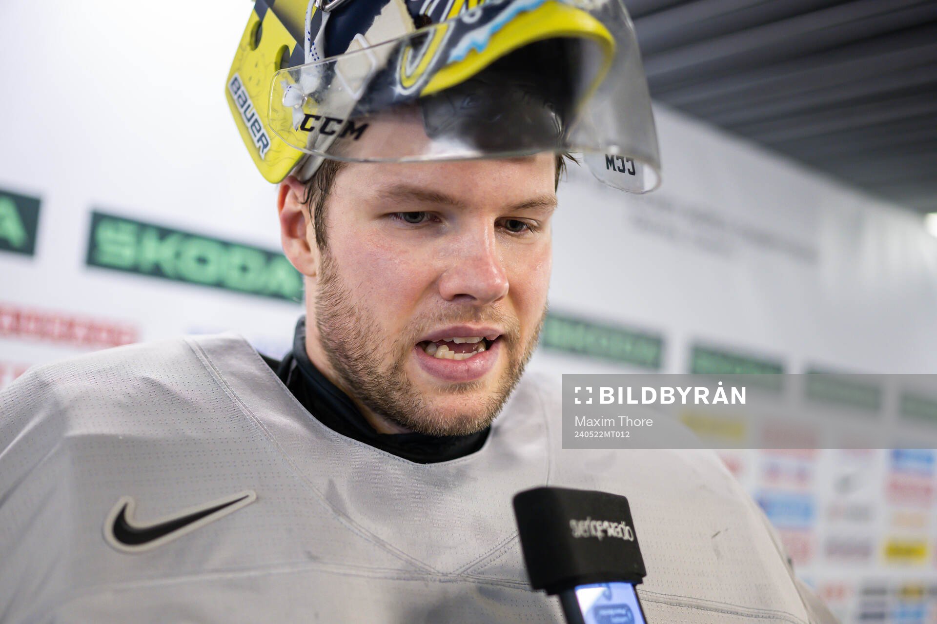 Goaltender Filip Gustavsson of Sweden