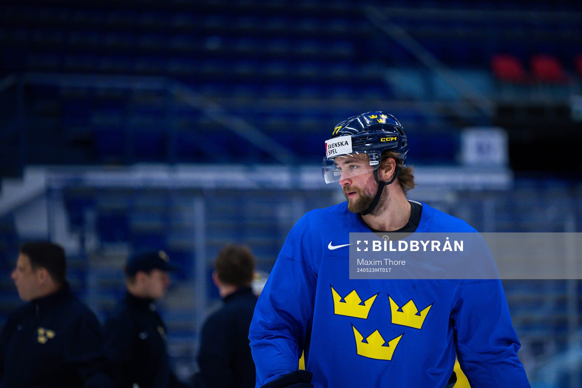 Victor Hedman of Sweden at a practice session