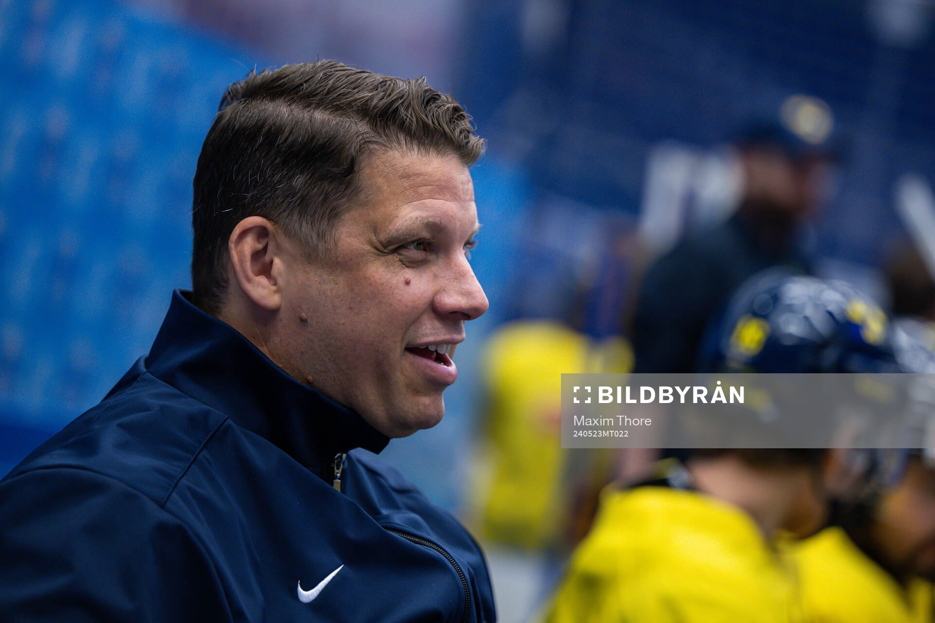 Assistant coach Josef Boumedienne of Sweden at a practice