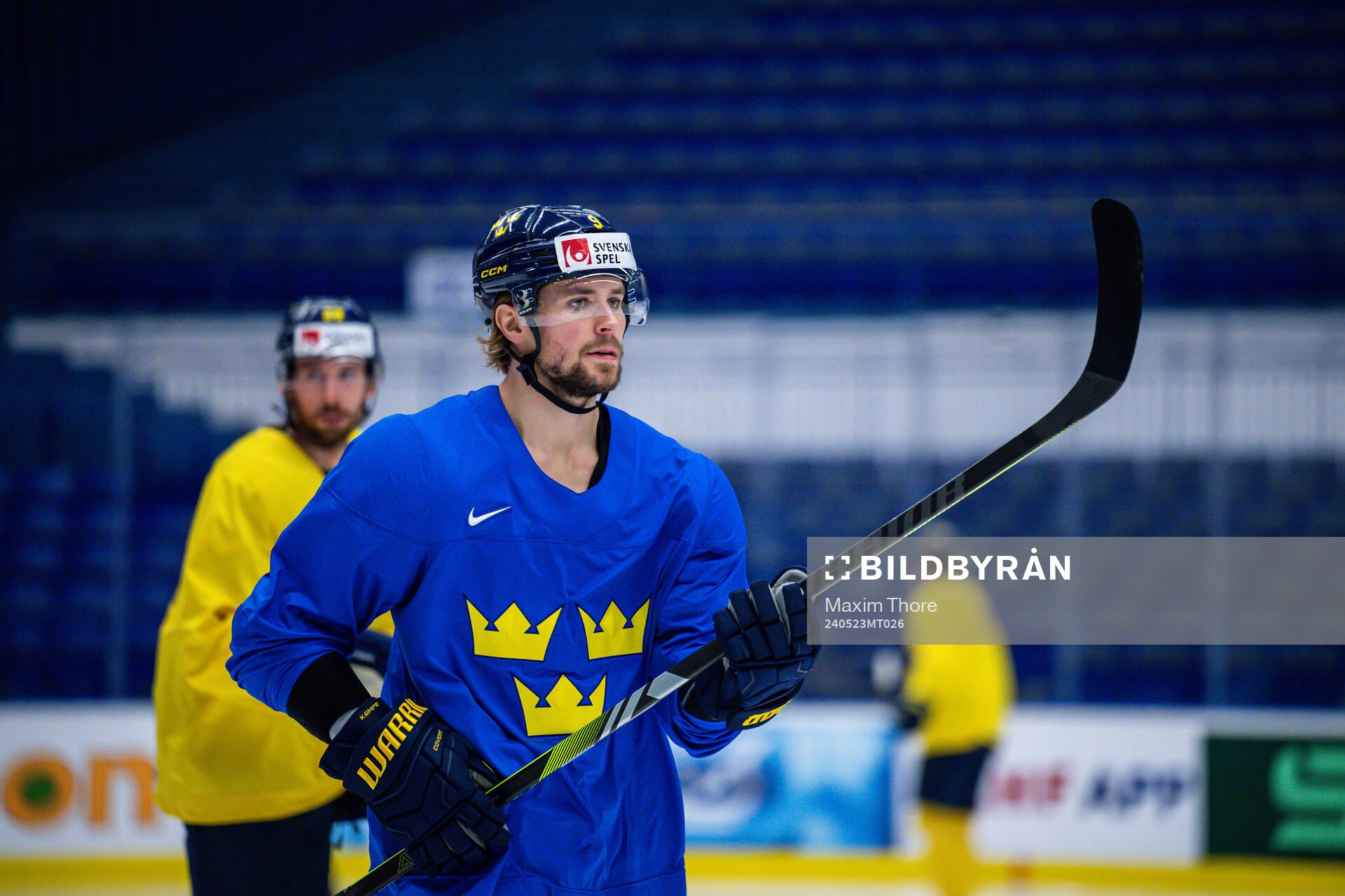 Adrian Kempe of Sweden at a practice session