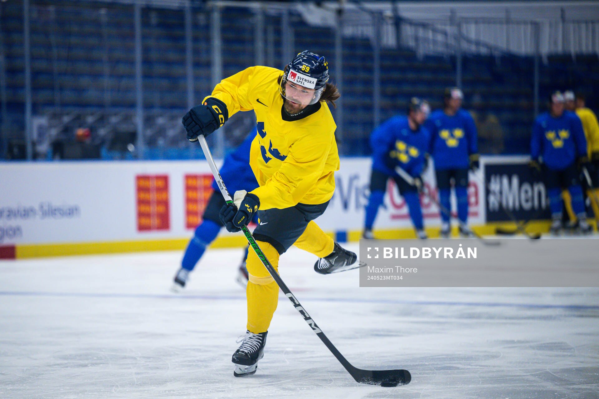 Linus Johansson of Sweden at a practice session