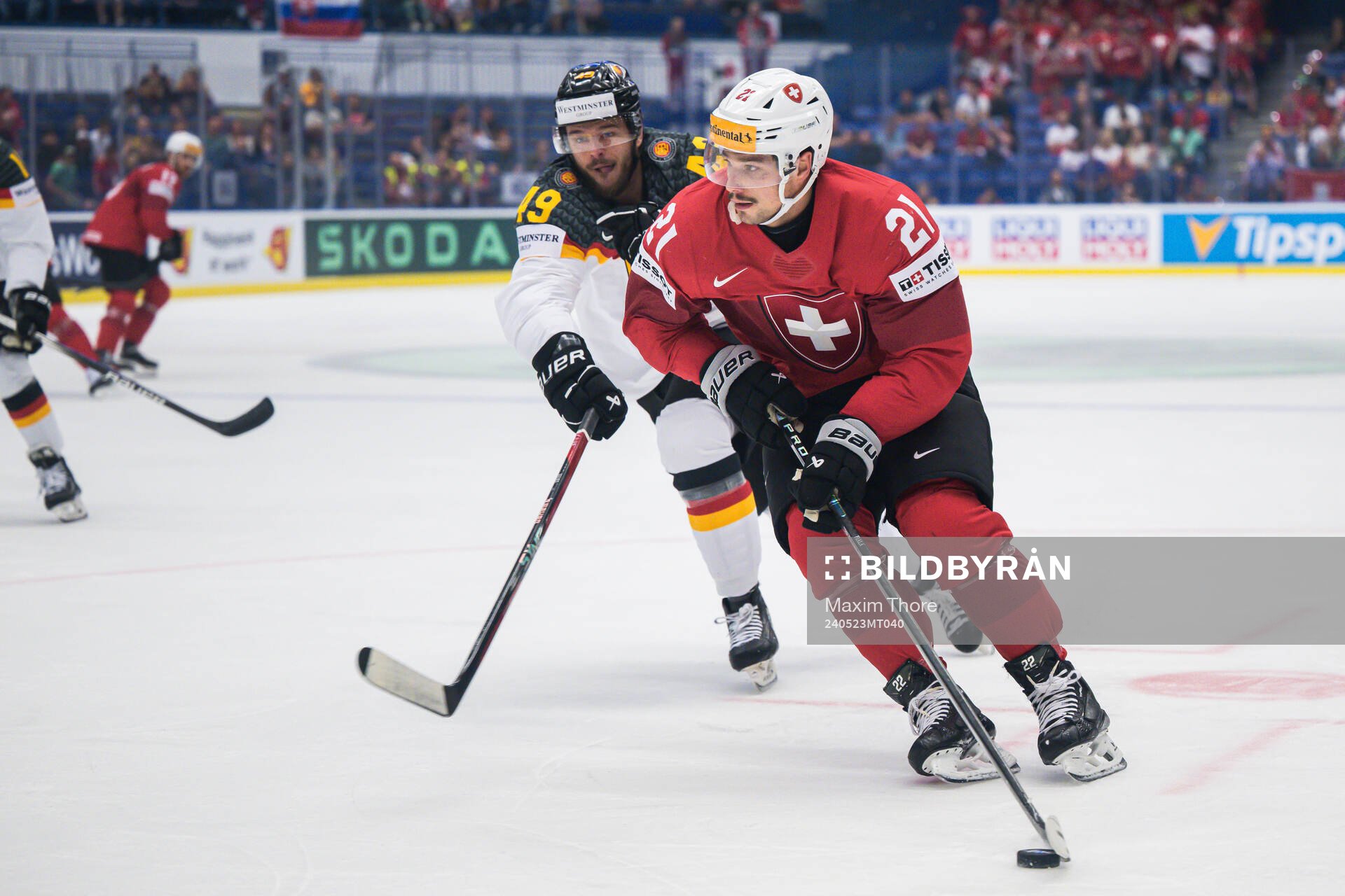 Lukas Kalble of Germany and Kevin Fiala of Switzerland