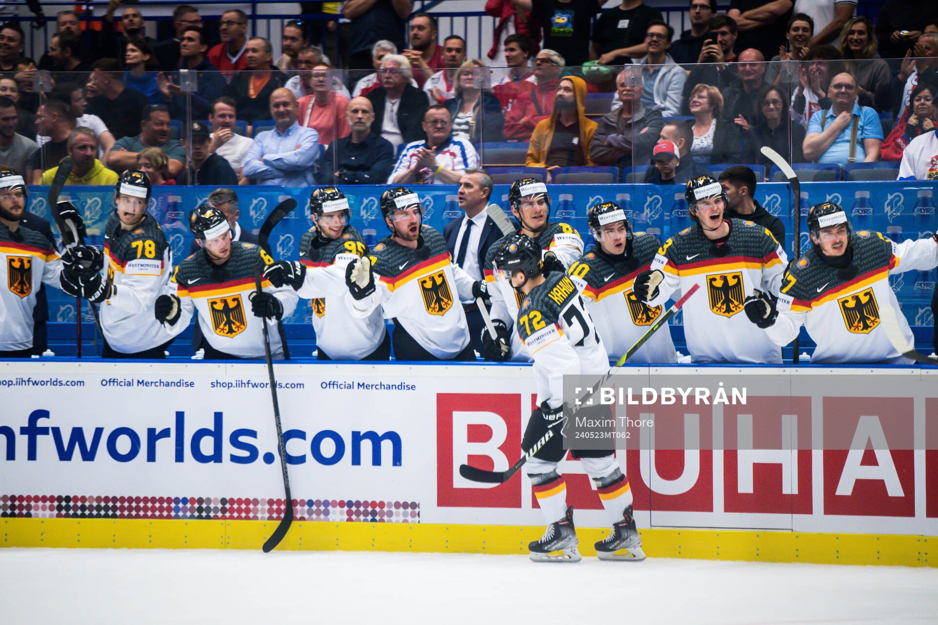 Dominik Kahun of Germany celebrates