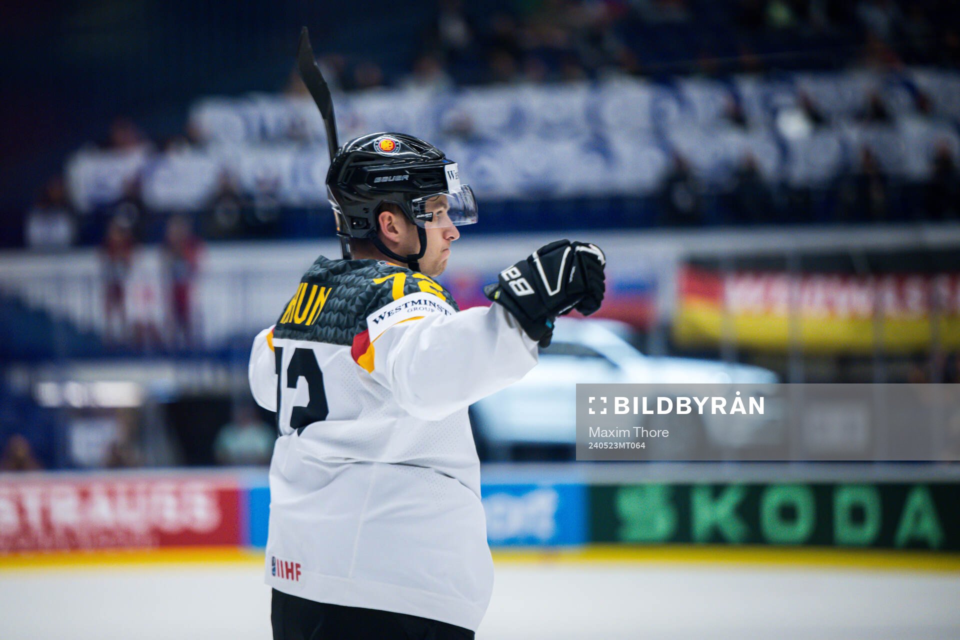Dominik Kahun of Germany celebrates