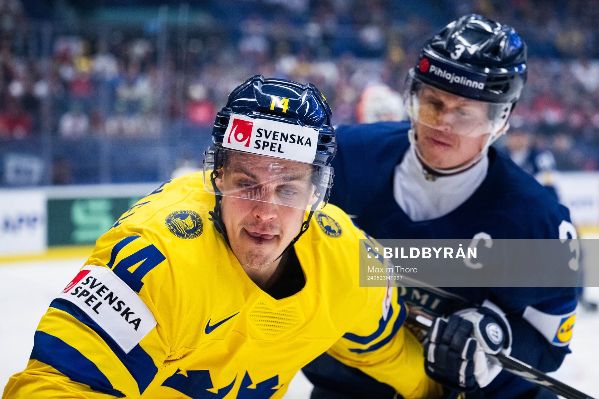 Joel Eriksson Ek of Sweden and Olli Määtta of Finland