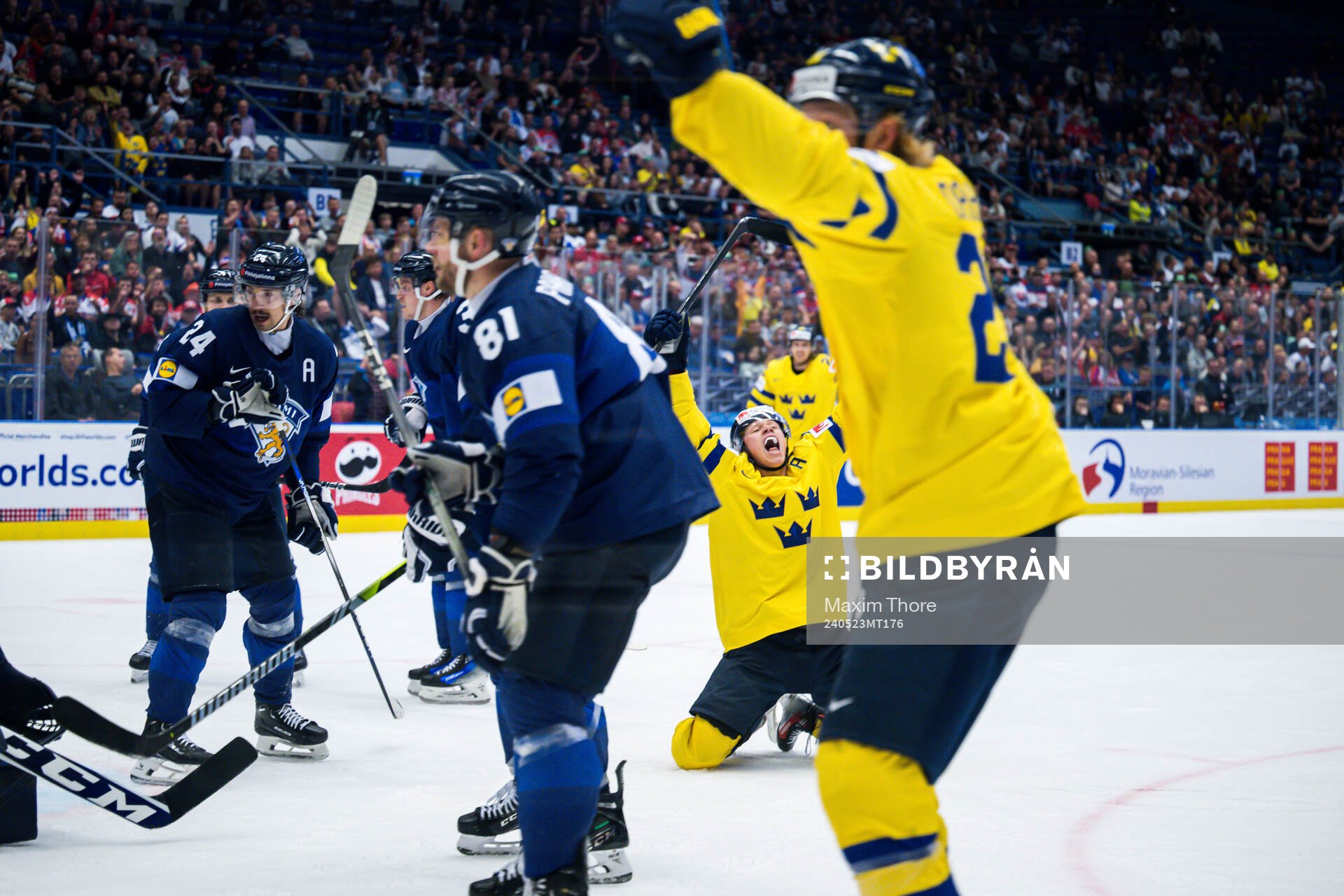 Lucas Raymond of Sweden celebrates