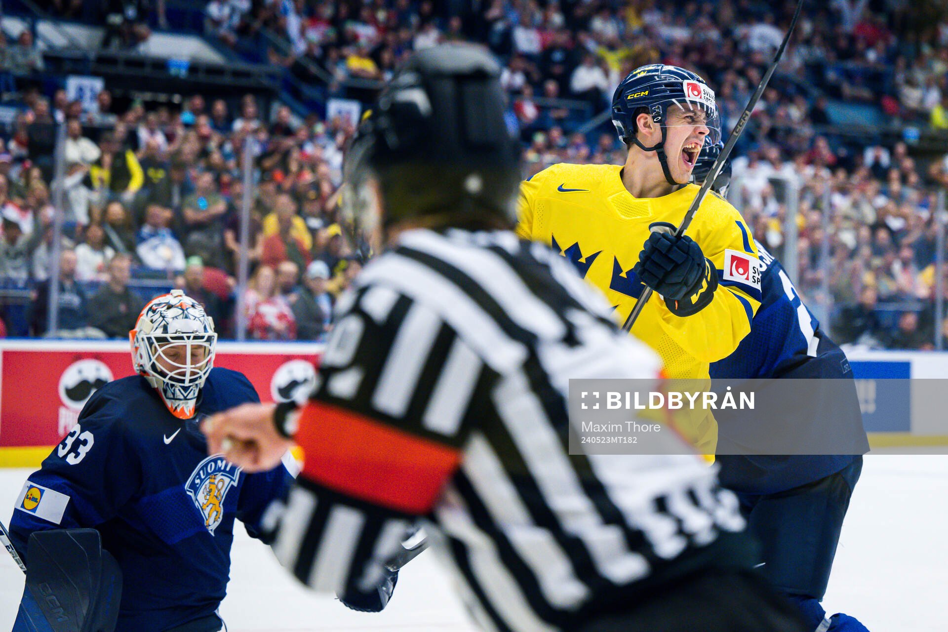 Joel Eriksson Ek of Sweden celebrates