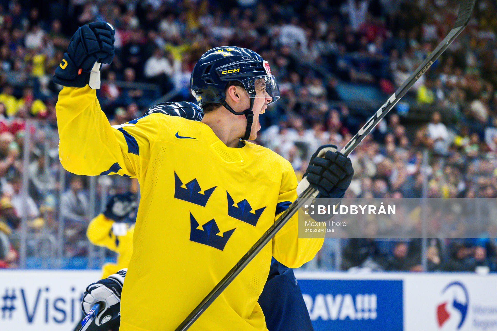 Joel Eriksson Ek of Sweden celebrates