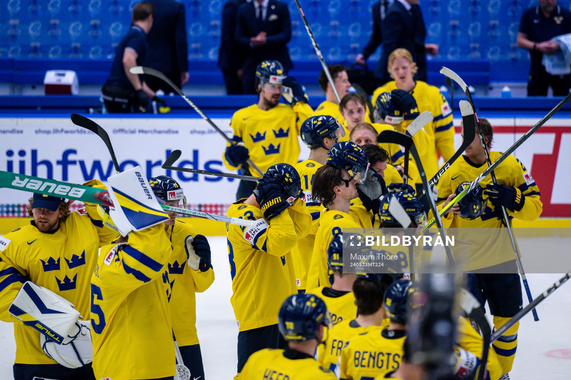Players of Sweden celebrate