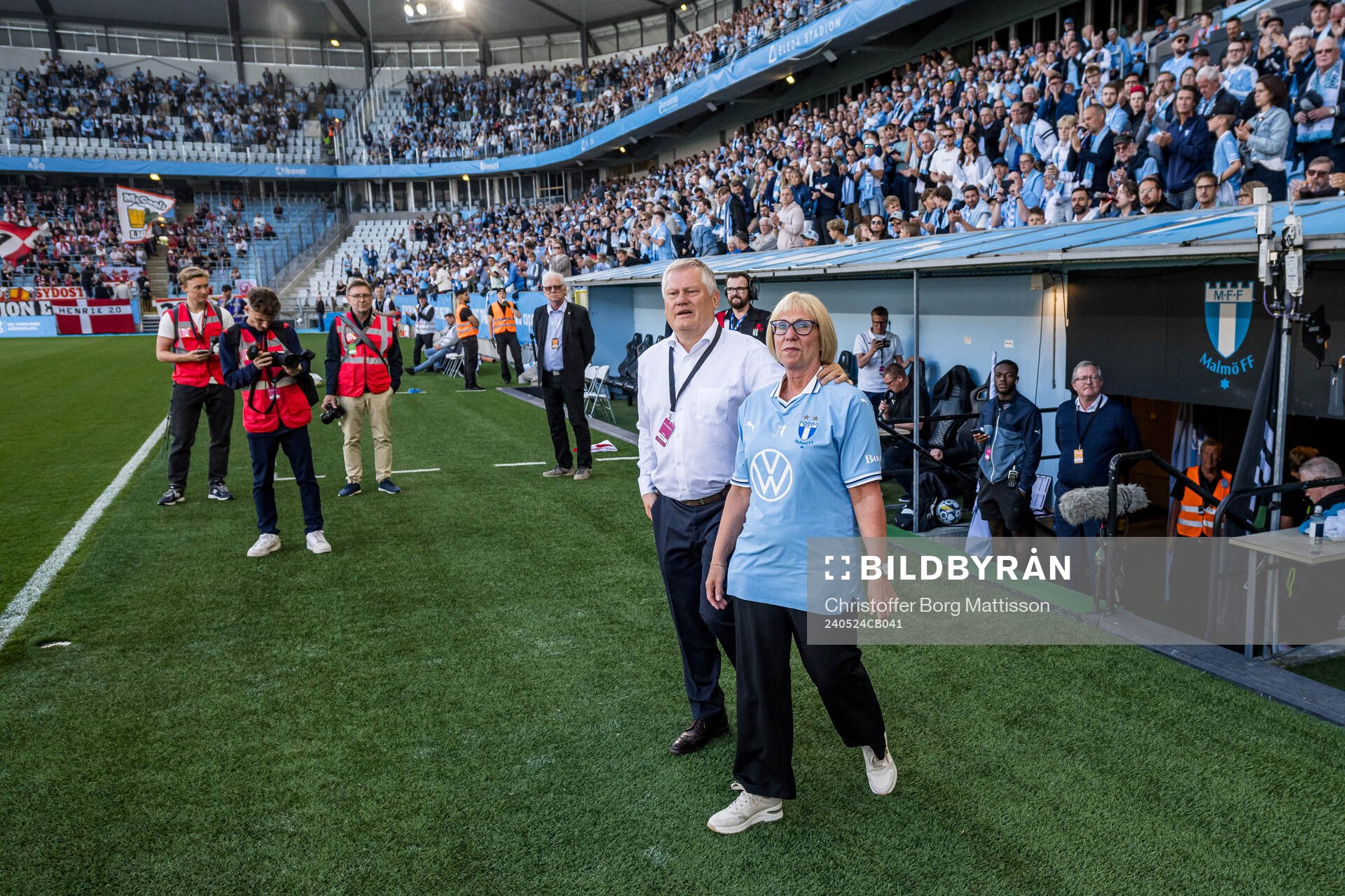 Anders Pålsson, ordförande Malmö FF och Carina Jönsson