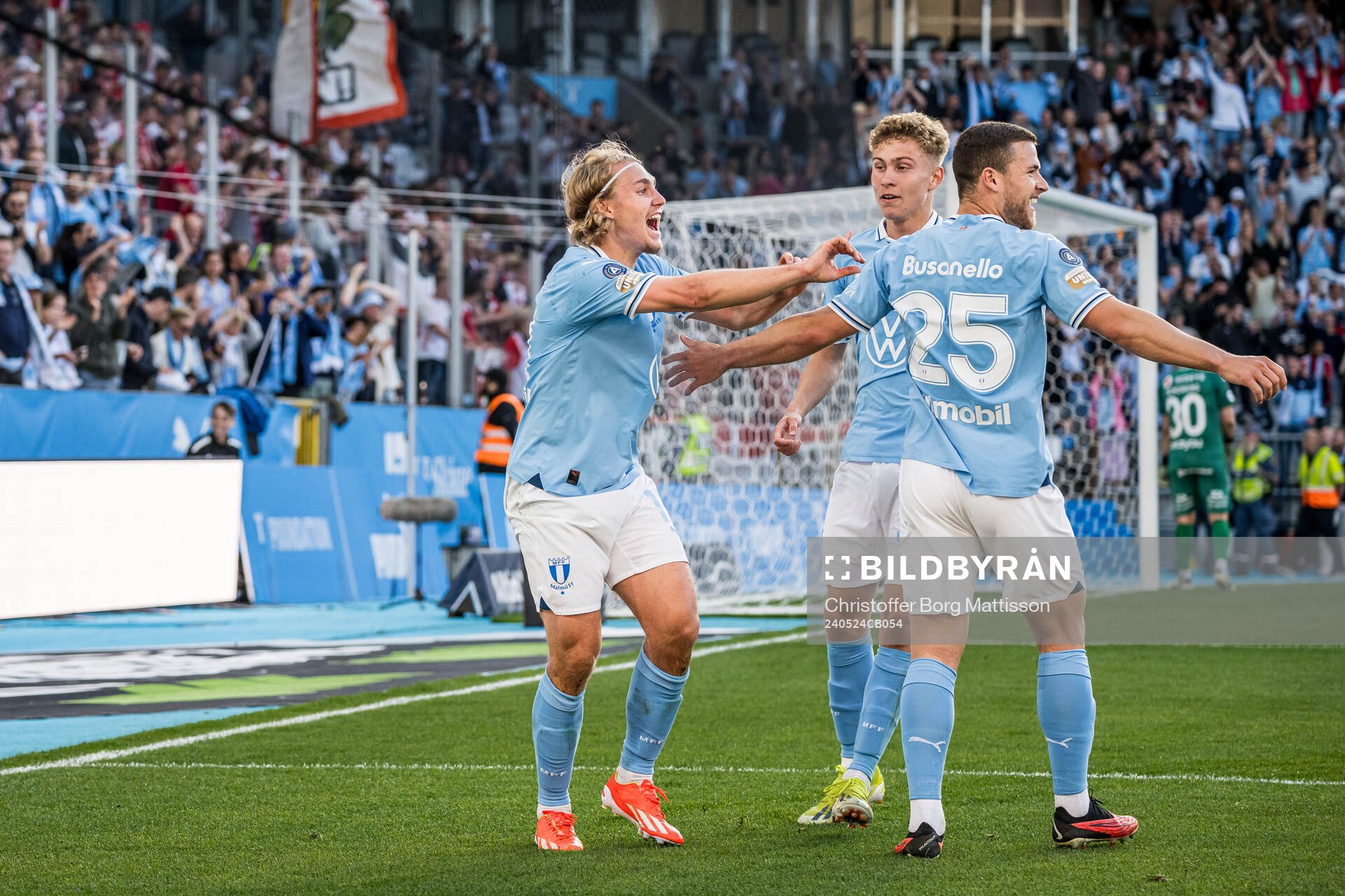Malmö FFs Sebastian Nanasi, Hugo Bolin och Gabriel