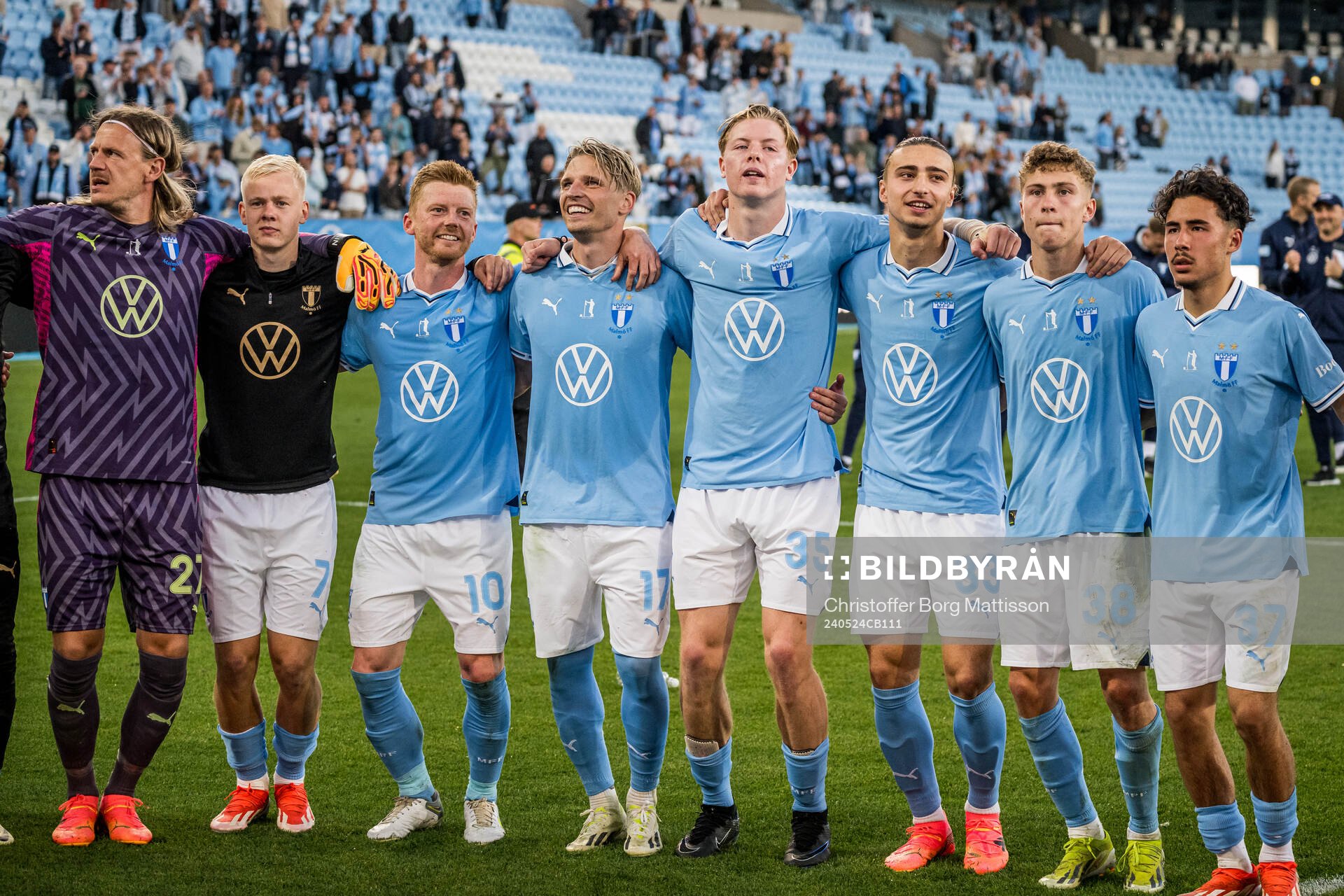 Malmö FFs målvakt Johan Dahlin, Otto Rosengren, Anders
