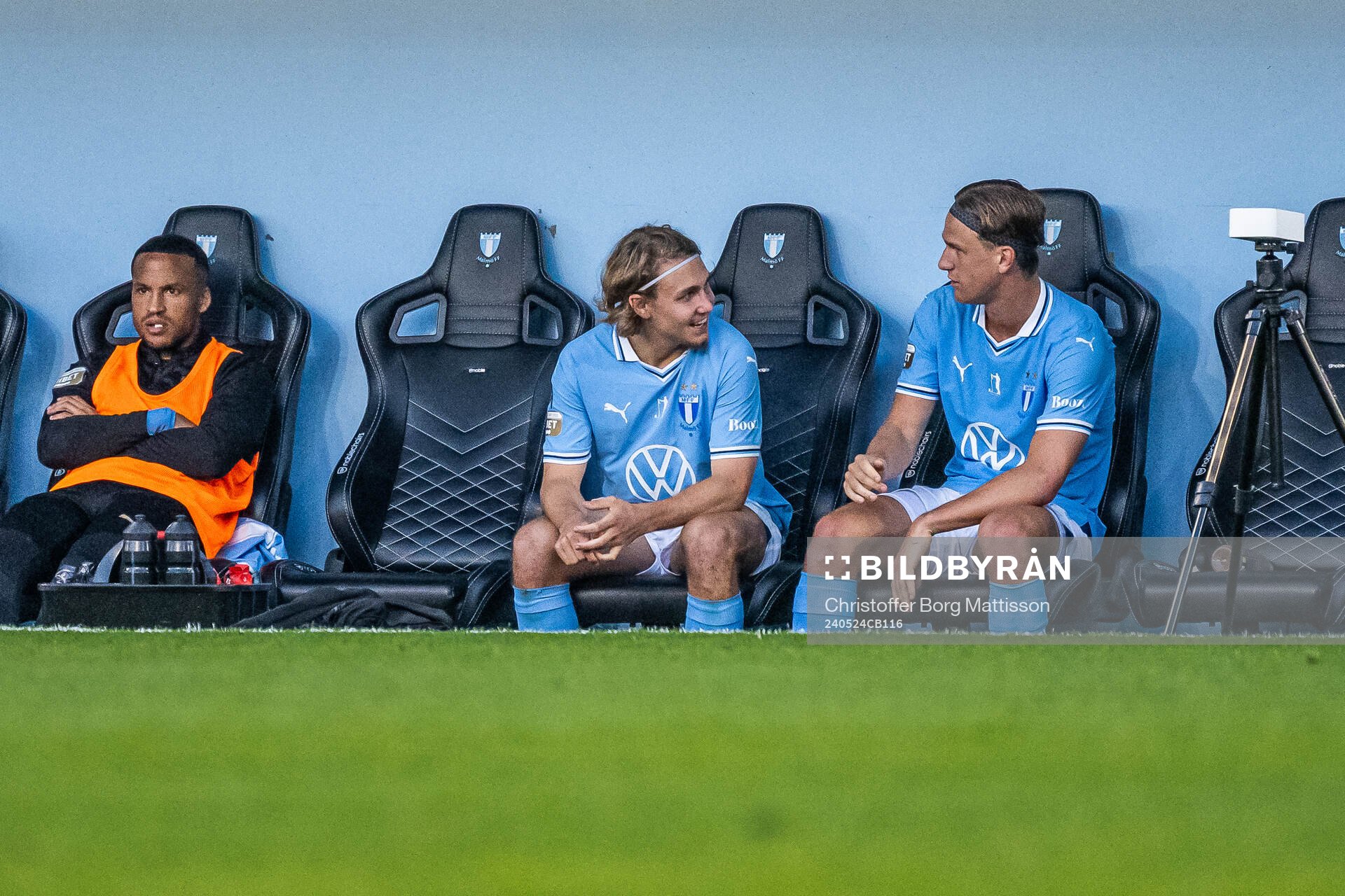 Malmö FFs Martin Olsson, Sebastian Nanasi och Erik Botheim