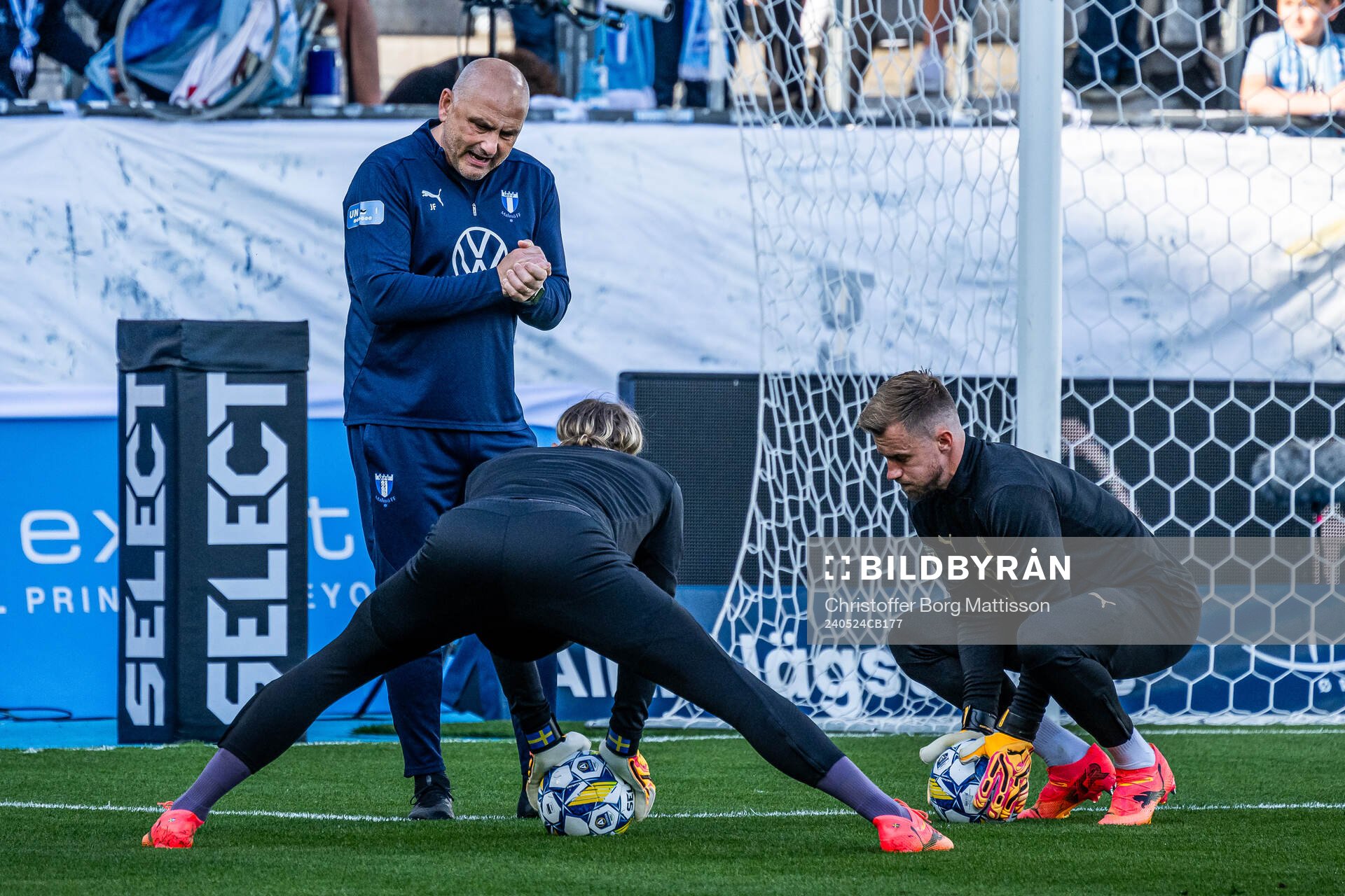 Malmö FFs målvaktstränare Jonnie Fedel med målvakt