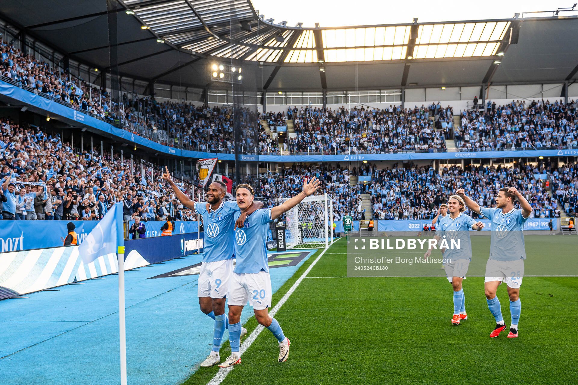 Malmö FFs Isaac Kiese Thelin, Erik Botheim, Sebastian