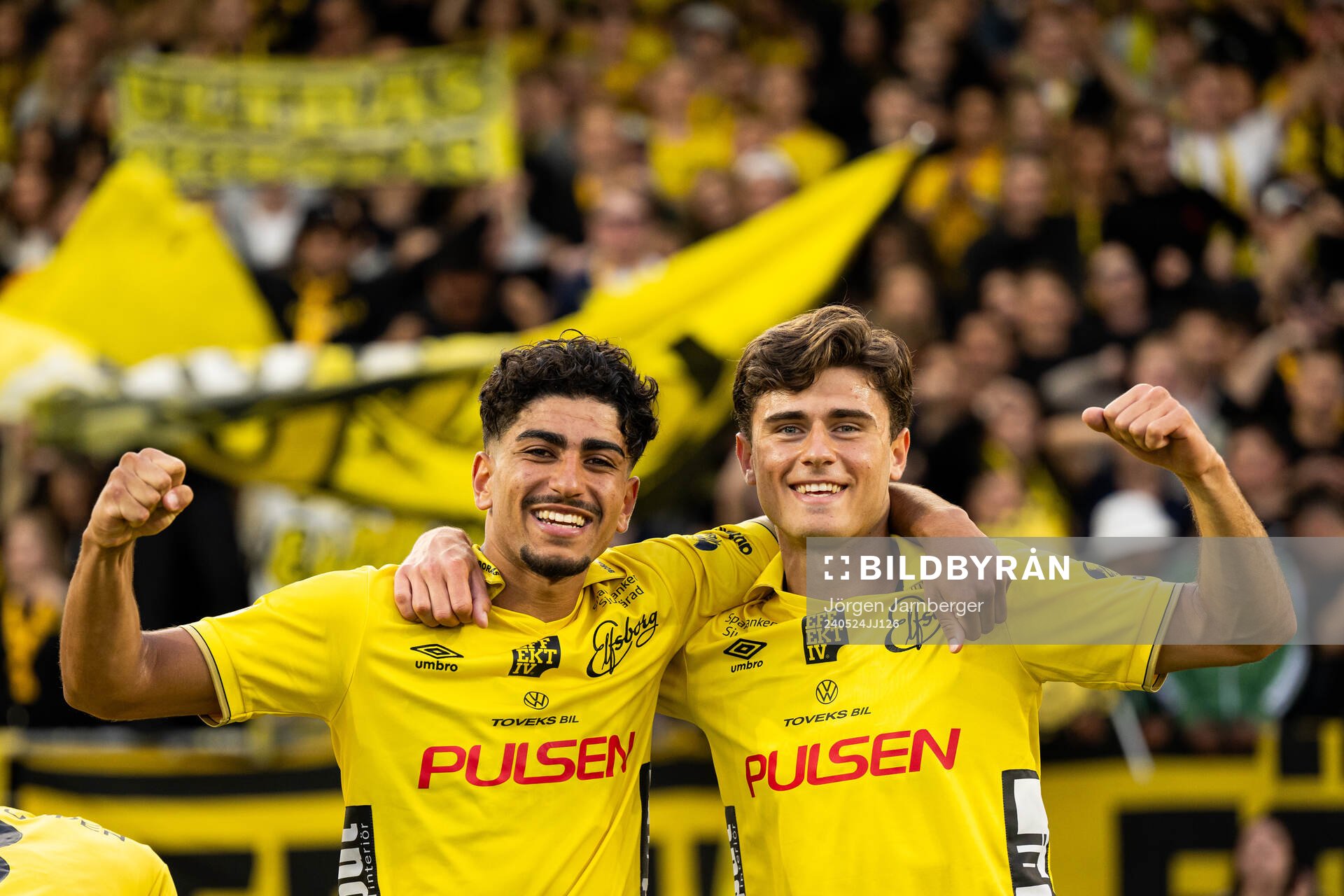 Elfsborgs Ahmed Qasem och Besfort Zeneli jublar