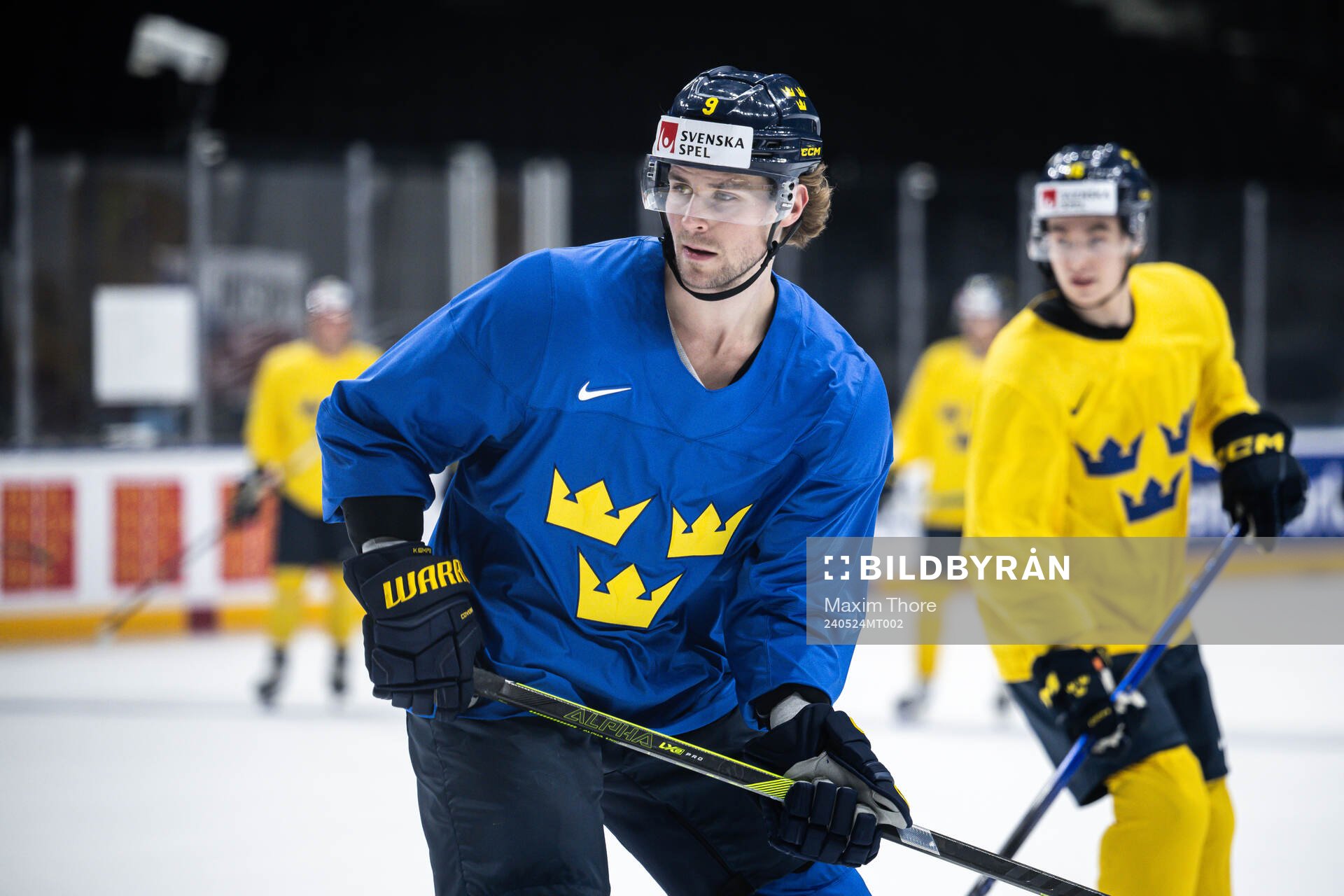 Adrian Kempe of Sweden at a practice session