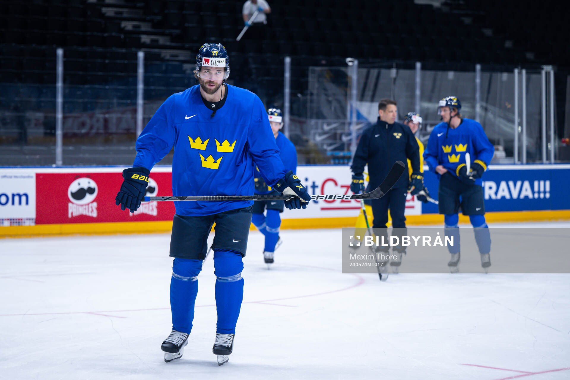 Victor Hedman of Sweden at a practice session