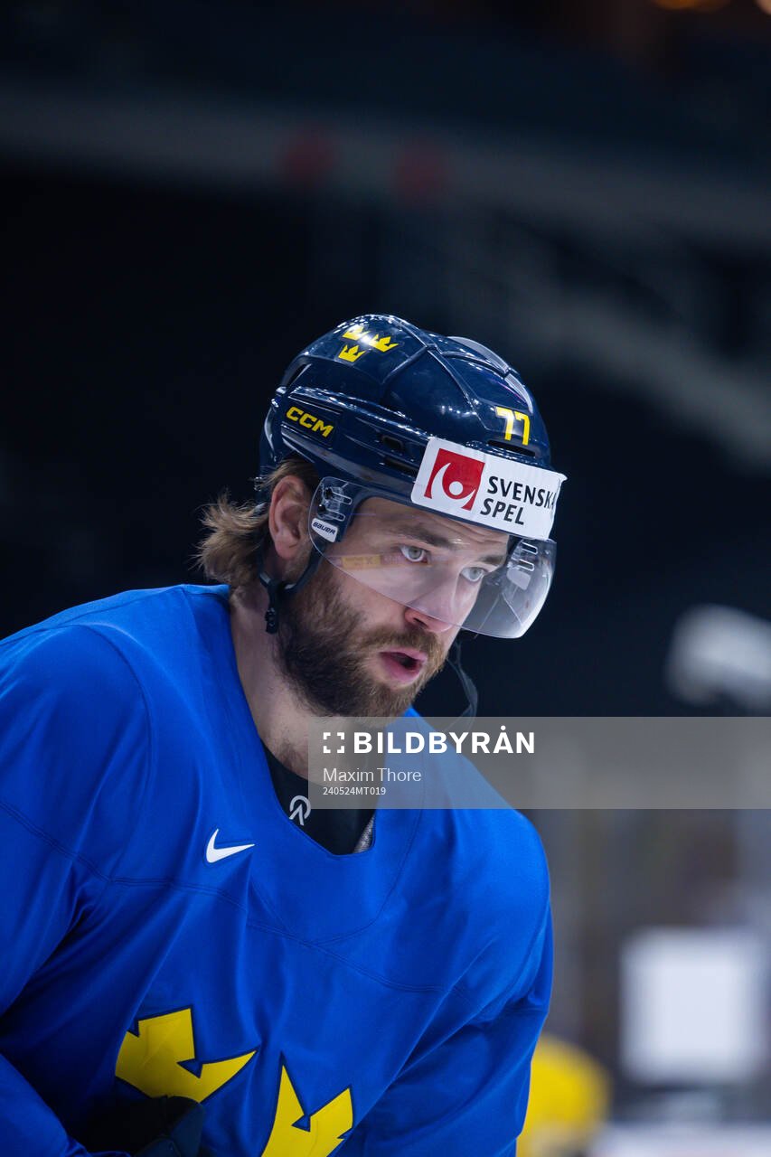 Victor Hedman of Sweden at a practice session
