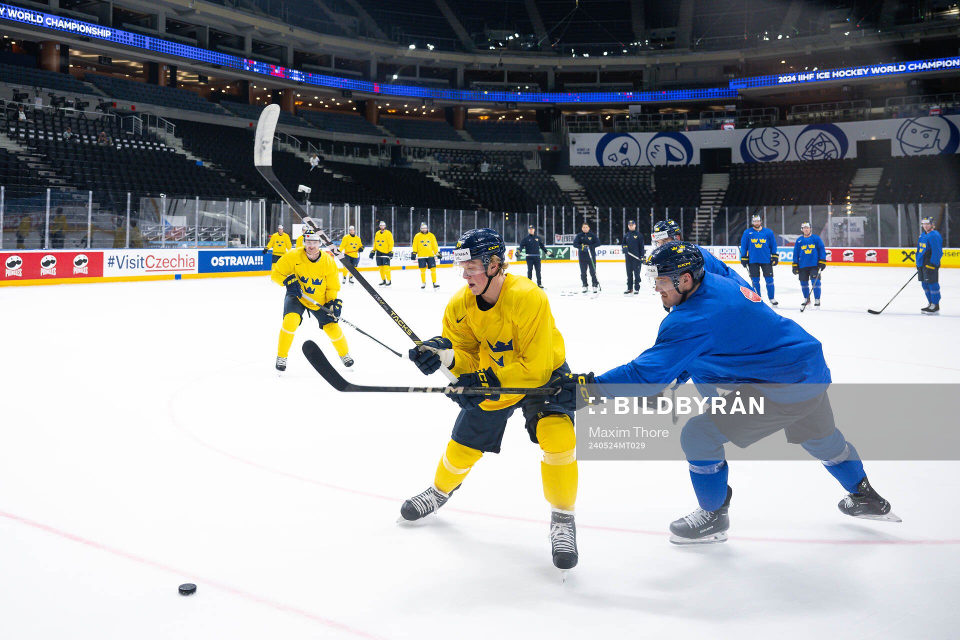 Fabian Zetterlund and Joel Eriksson Ek of Sweden at a