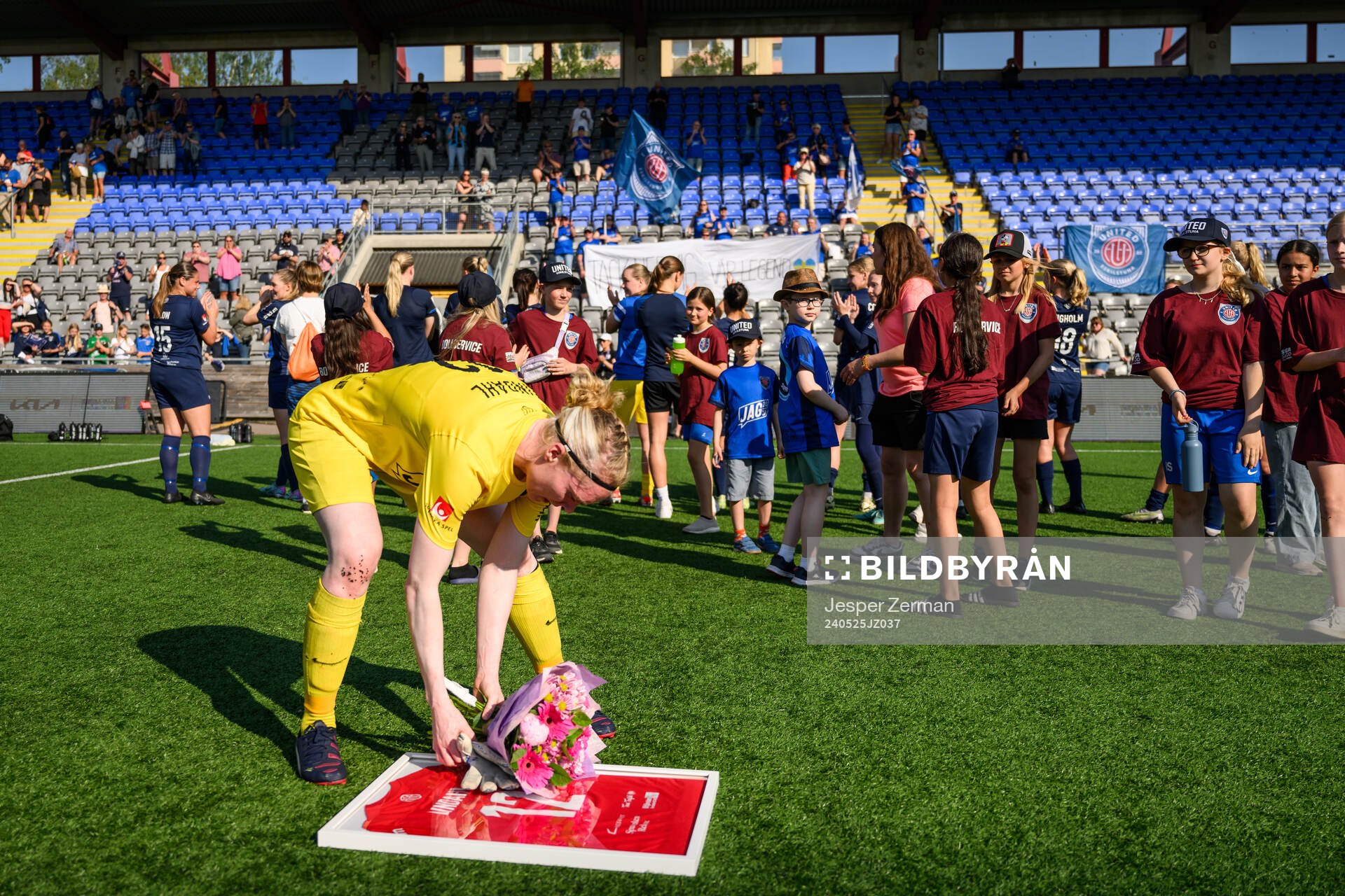 Eskilstuna Uniteds Hedvig Lindahl efter fotbollsmatchen i Elitettan mellan Eskilstuna United och Alingsås den 25 maj 2024 i Eskilstuna. 