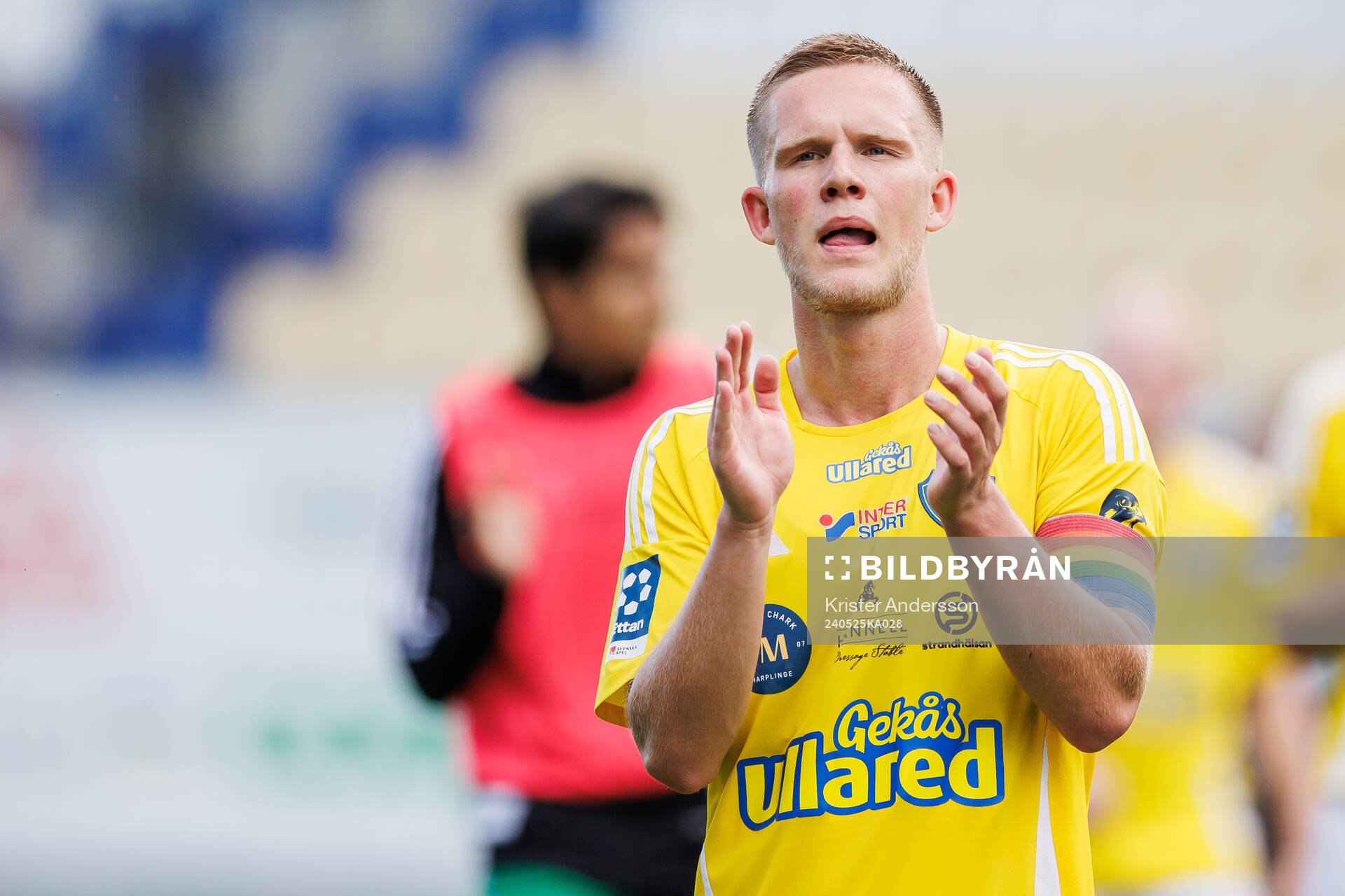 Falkenbergs Tim Stålheden efter fotbollsmatchen i Ettan södra mellan Falkenberg och Oskarshamn den 25 maj 2024 i Falkenberg.
