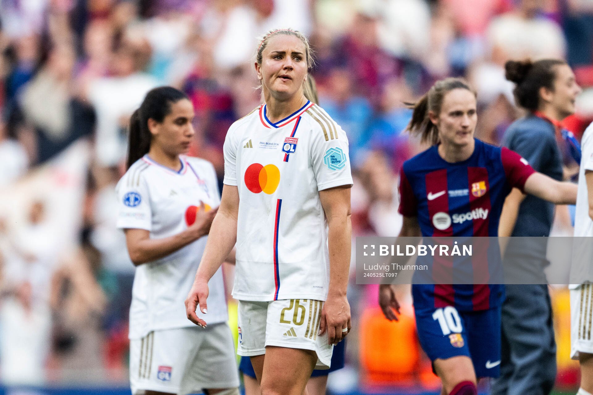 Lindsey Horan of Lyon looks dejected