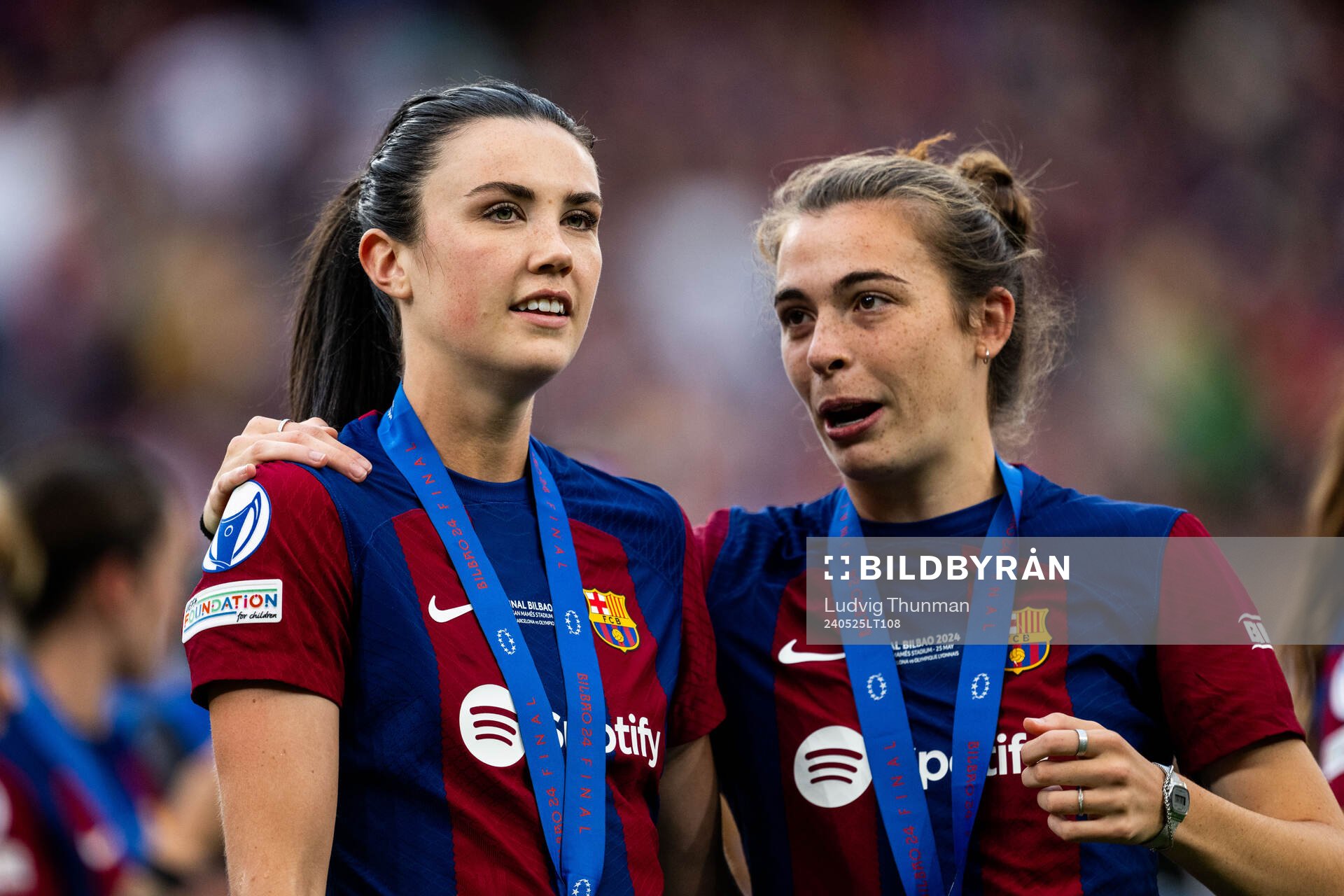 Ingrid Syrstad Engen of Barcelona celebrates