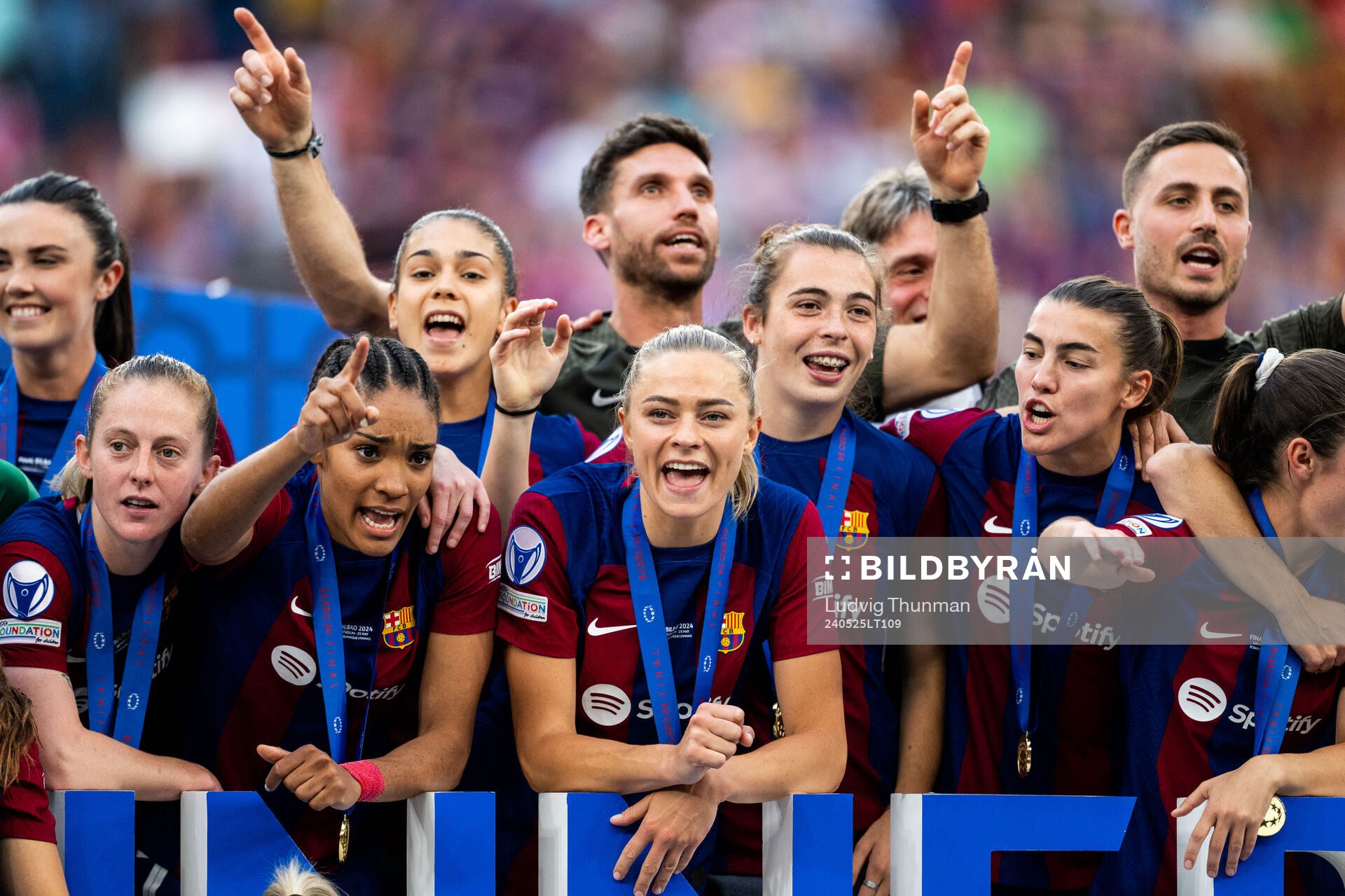 Fridolina Rolfö of Barcelona celebrates