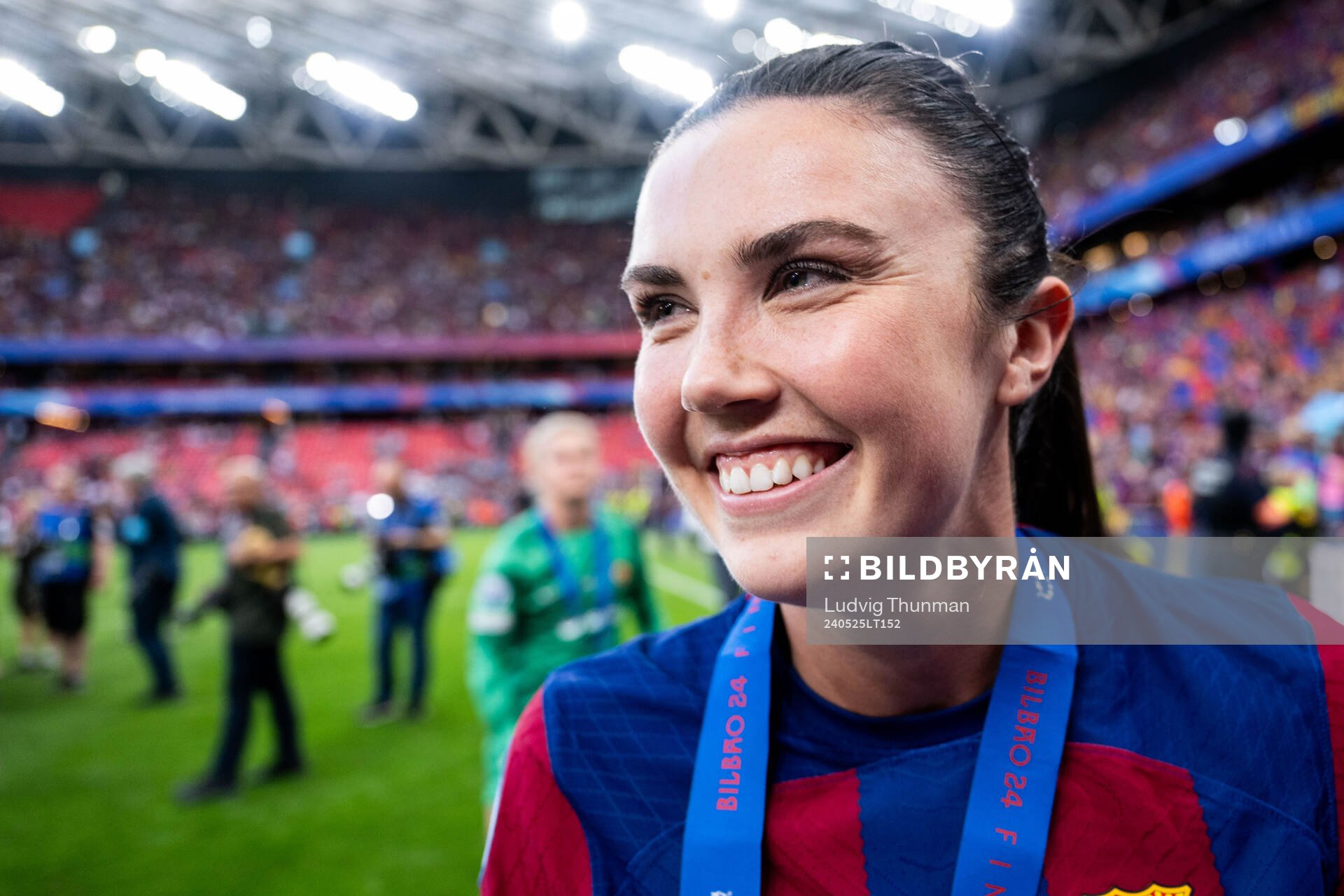 Ingrid Syrstad Engen of Barcelona celebrates