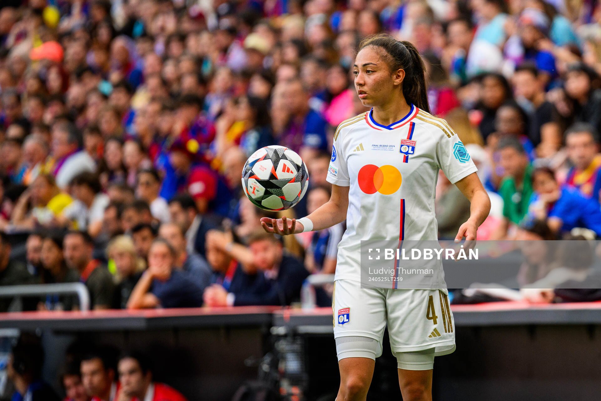 Selma Bacha of Lyon during the UEFA Women's Champions League final between Barcelona and Lyon on May 25, 2024 in Bilbao.