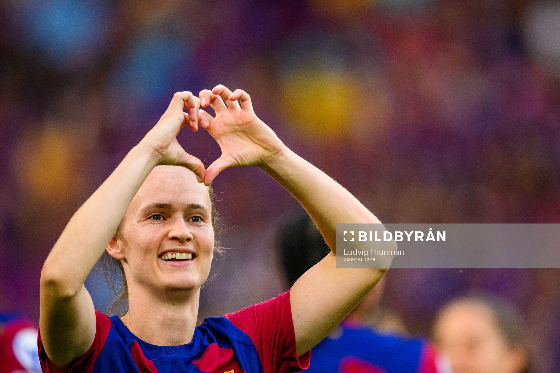 Caroline Graham Hansen of Barcelona celebrates