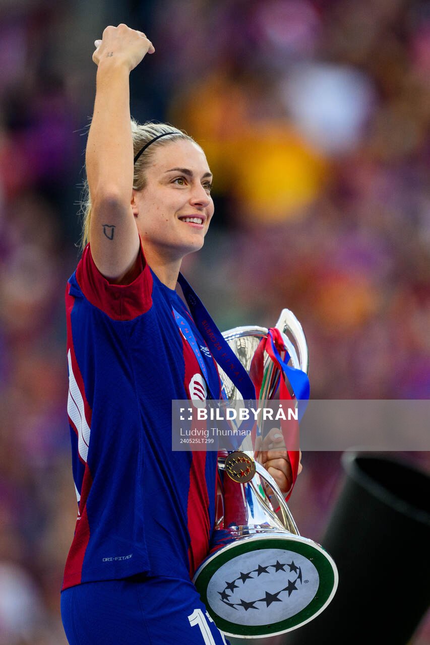Alexia Putellas of Barcelona with the trophy