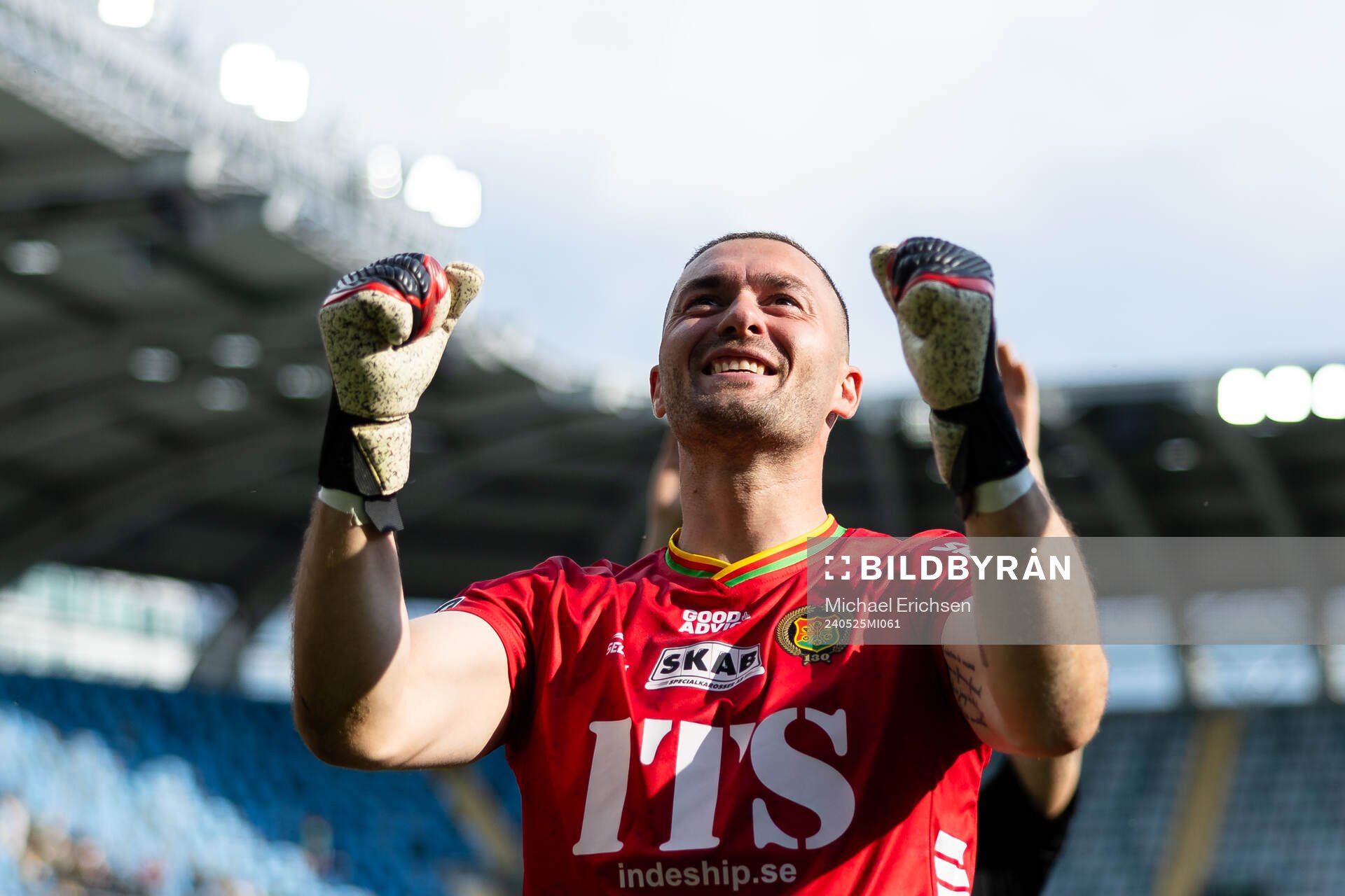 GAIS målvakt Mergim Krasniqi jublar