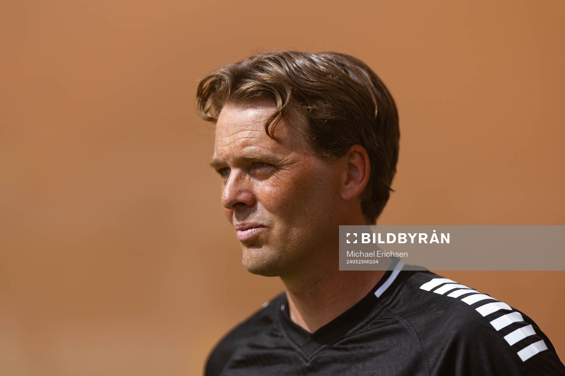 GAIS tränare Fredrik Holmberg innan fotbollsmatchen i Allsvenskan mellan GAIS och Häcken den 25 maj 2024 i Göteborg. 