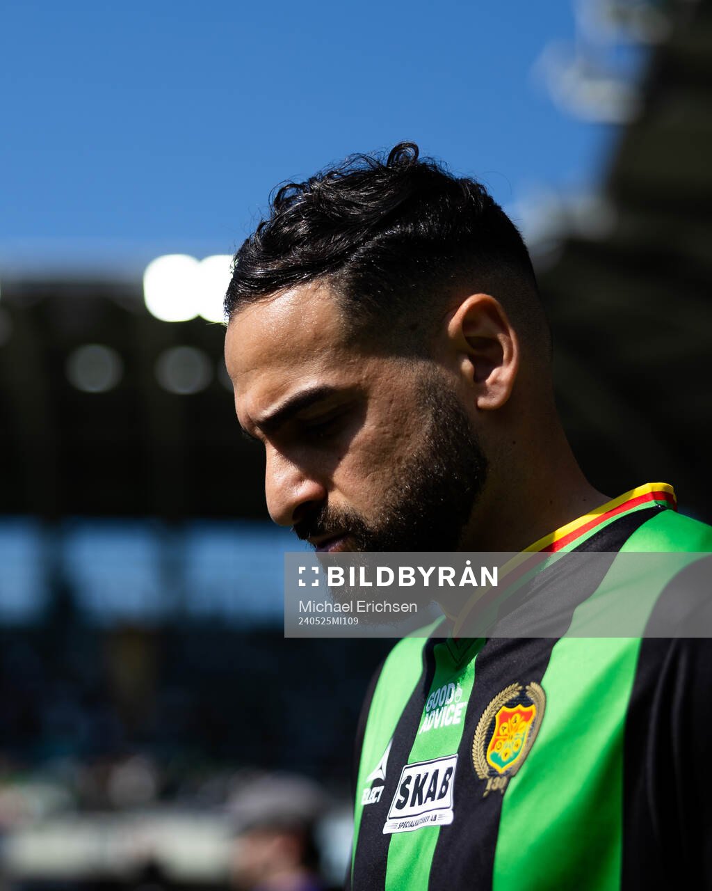 GAIS Mervan Celik innan fotbollsmatchen i Allsvenskan