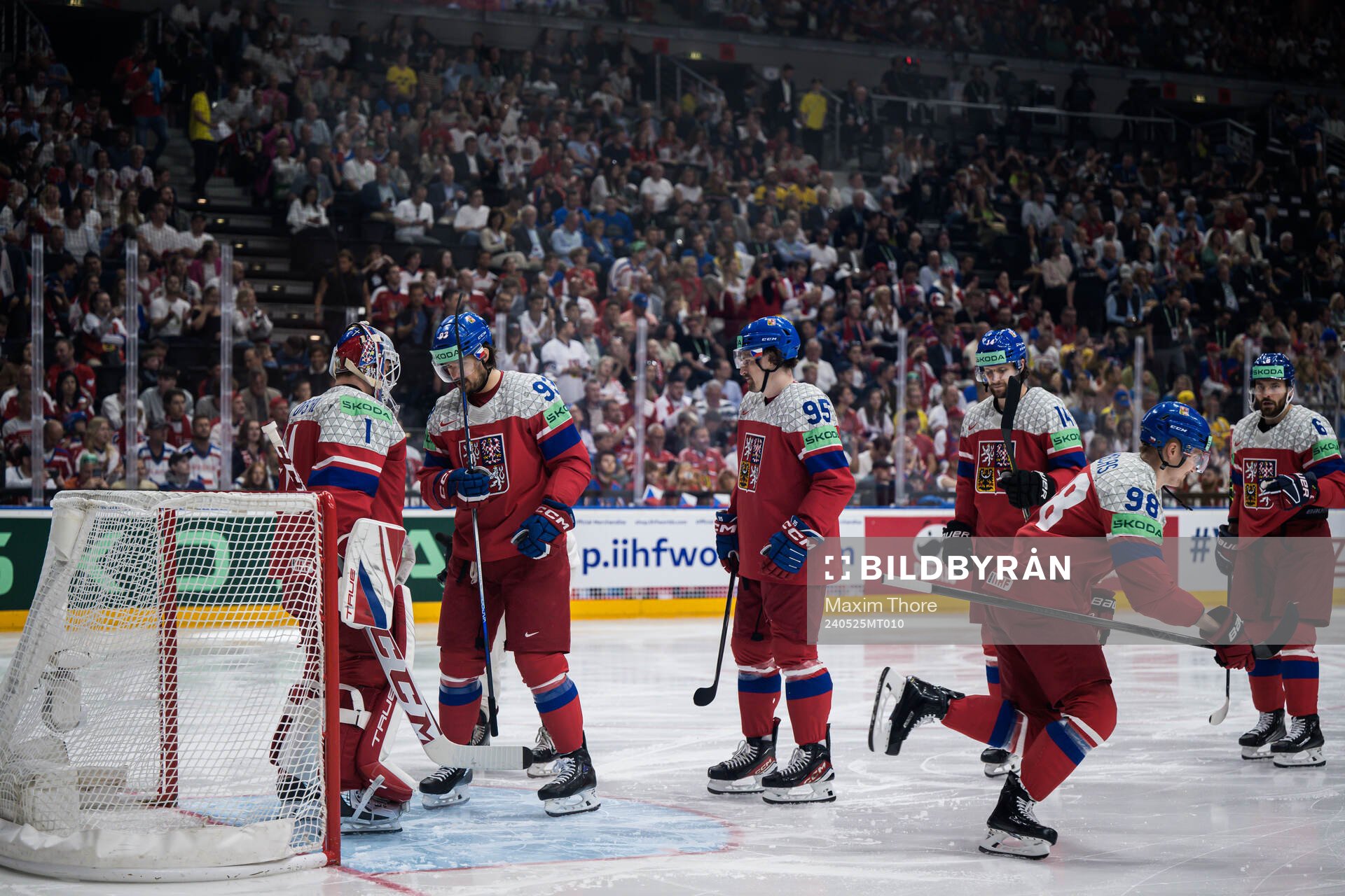 Lukas Dostal of Czech Republic with  team mates