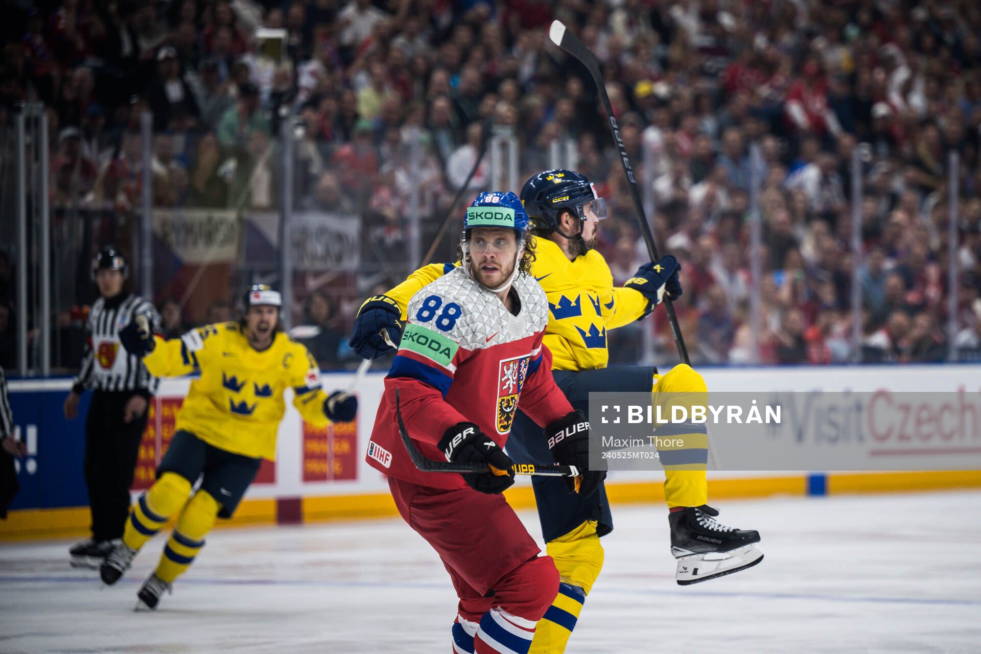 David Pastrnak of Czech Republic looks dejected and Marcus