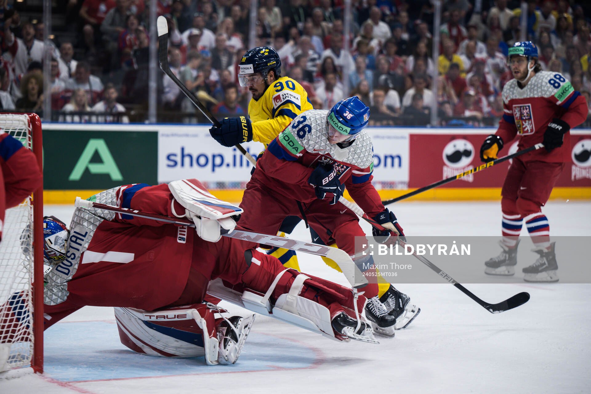 Marcus Johansson of Sweden against Lukas Dostal and Jakub