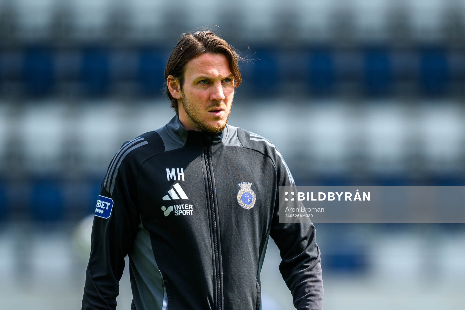 Gefles assisterande tränare Mattias Hall inför fotbollsmatchen i Superettan mellan Gefle och Örebro den 26 maj 2024 i Gävle. 