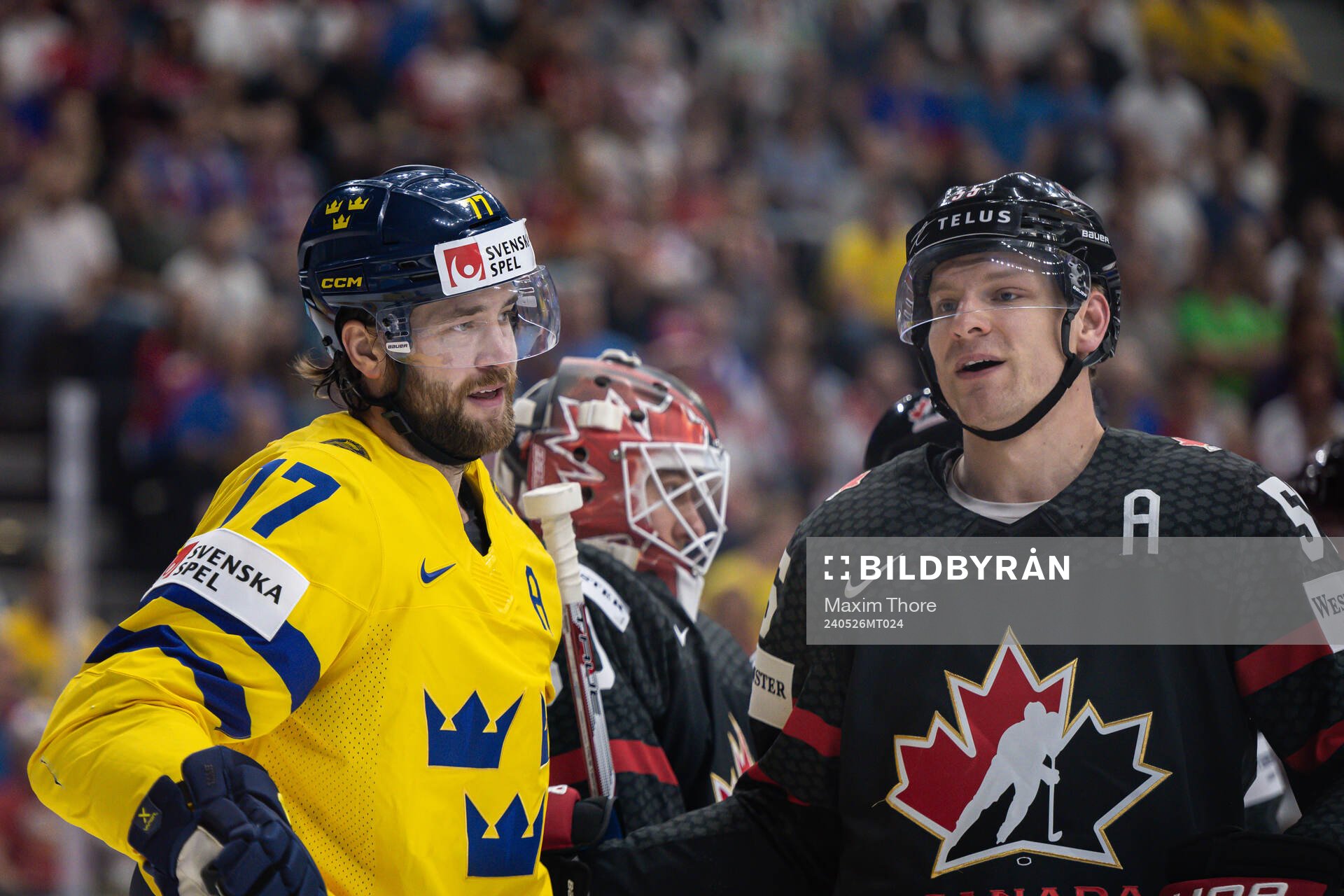 Victor Hedman of Sweden and Colton Parayko of Canada