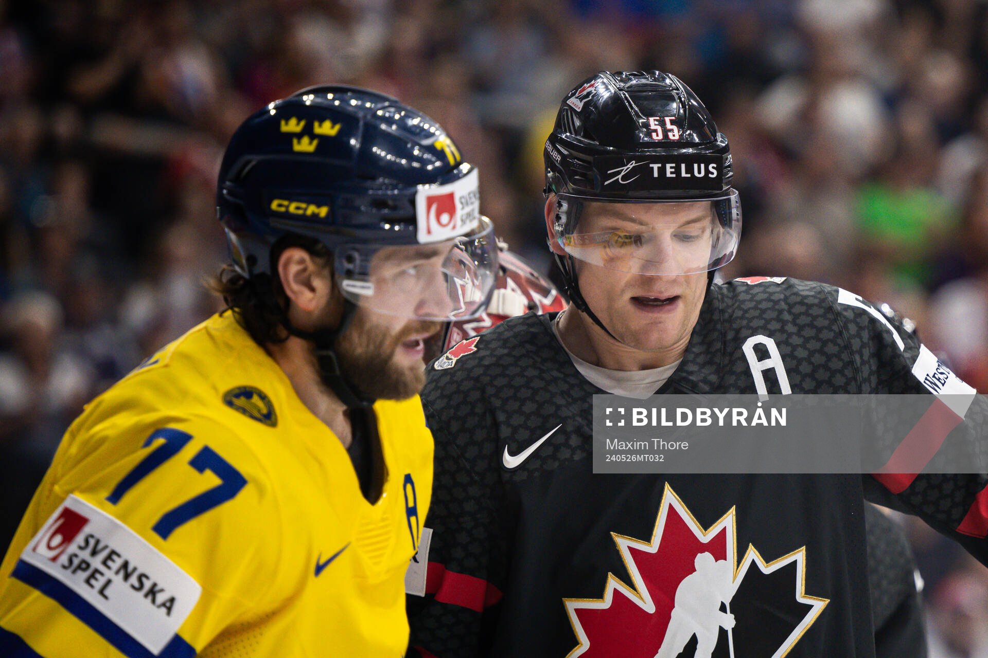 Victor Hedman of Sweden and Colton Parayko of Canada