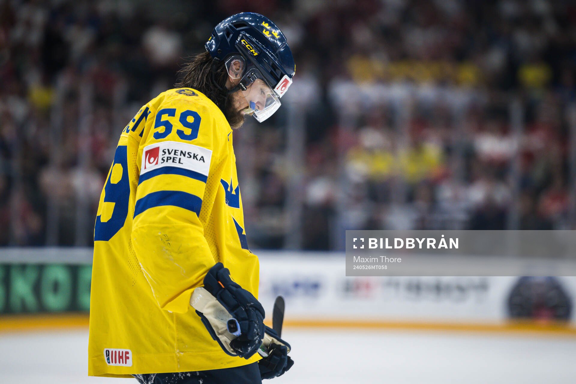 Linus Johansson of Sweden in pain