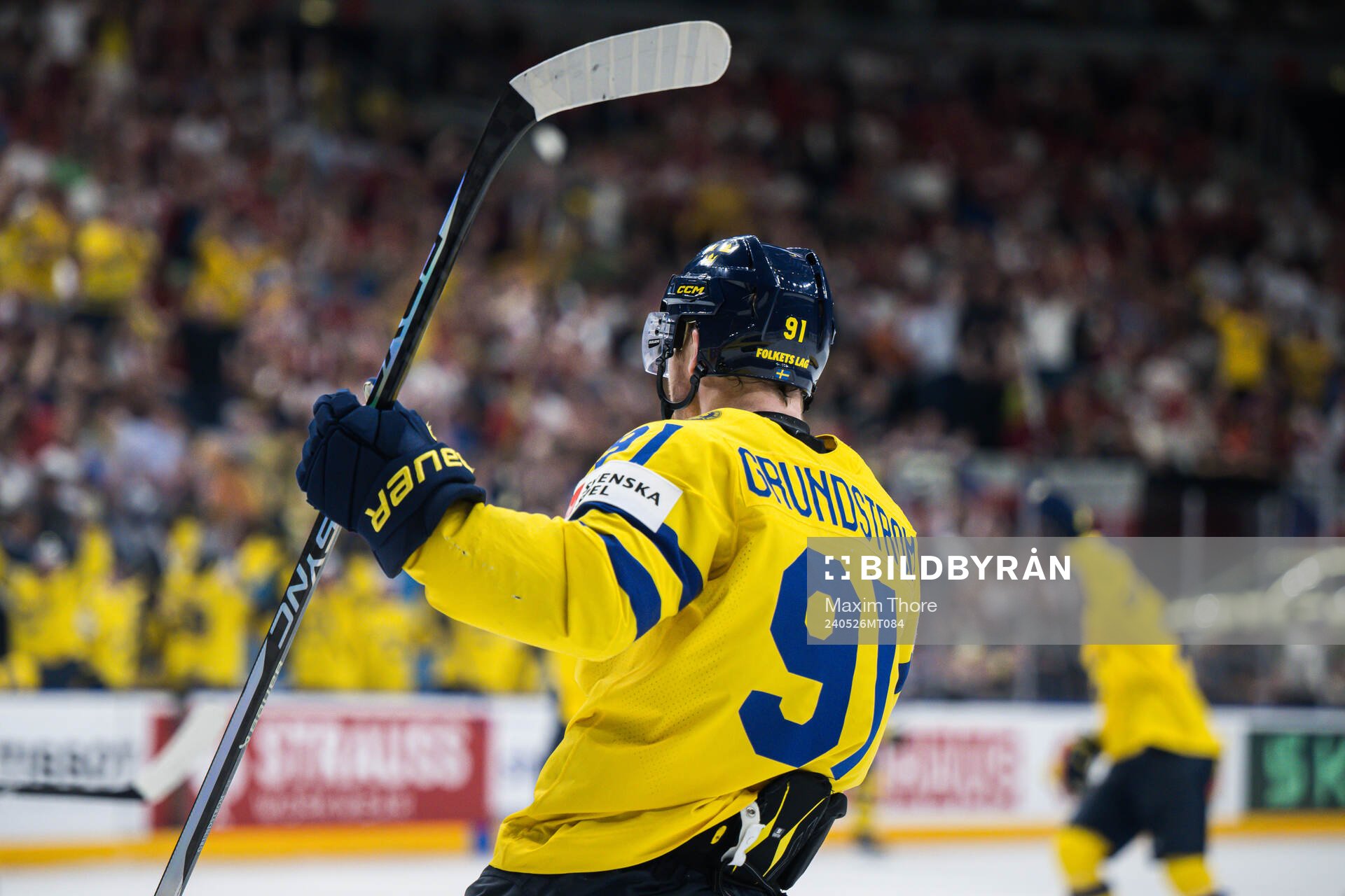 Carl Grundström of Sweden celebrates