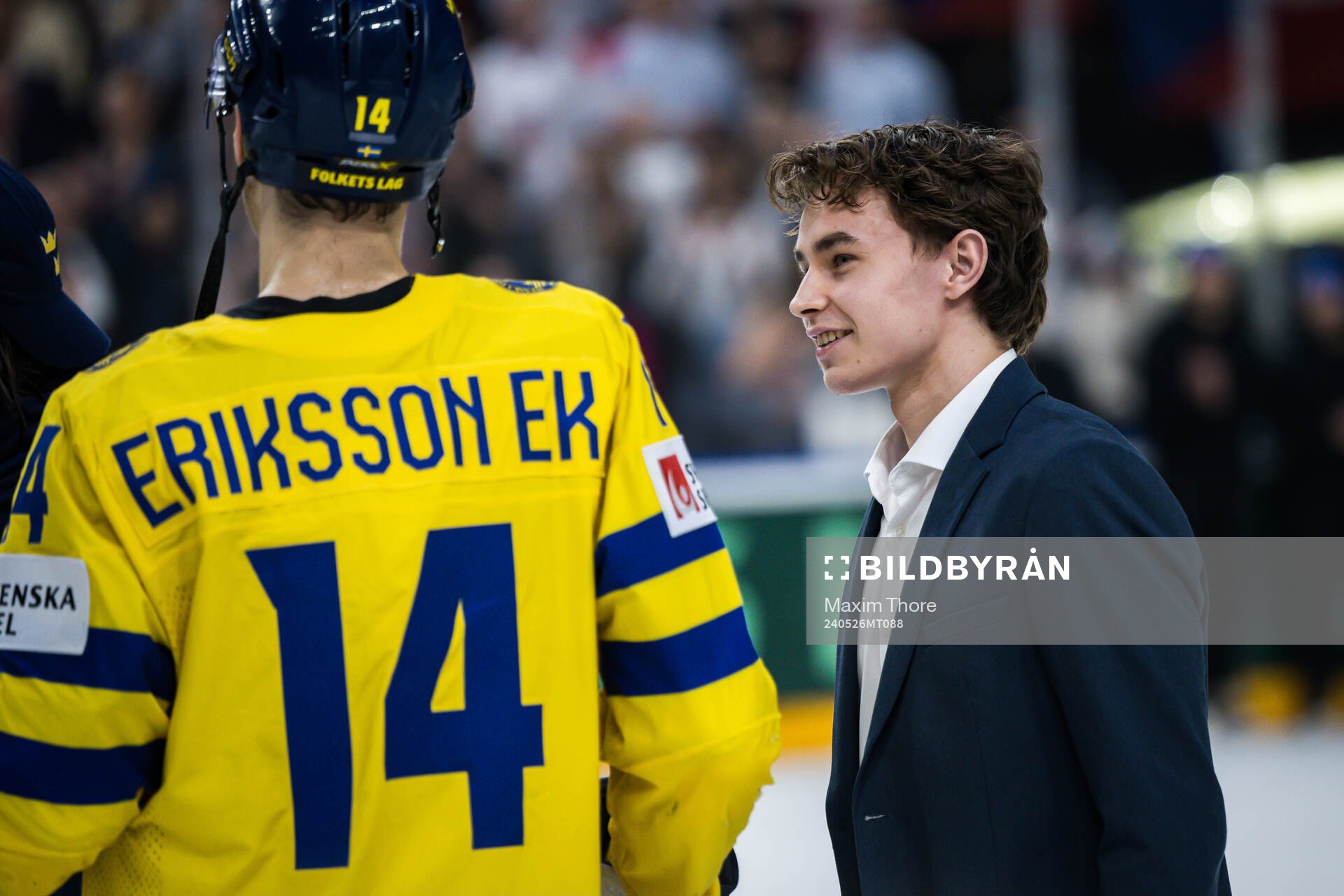 Joel Eriksson Ek and Felix Unger Sörum of Sweden celebrates