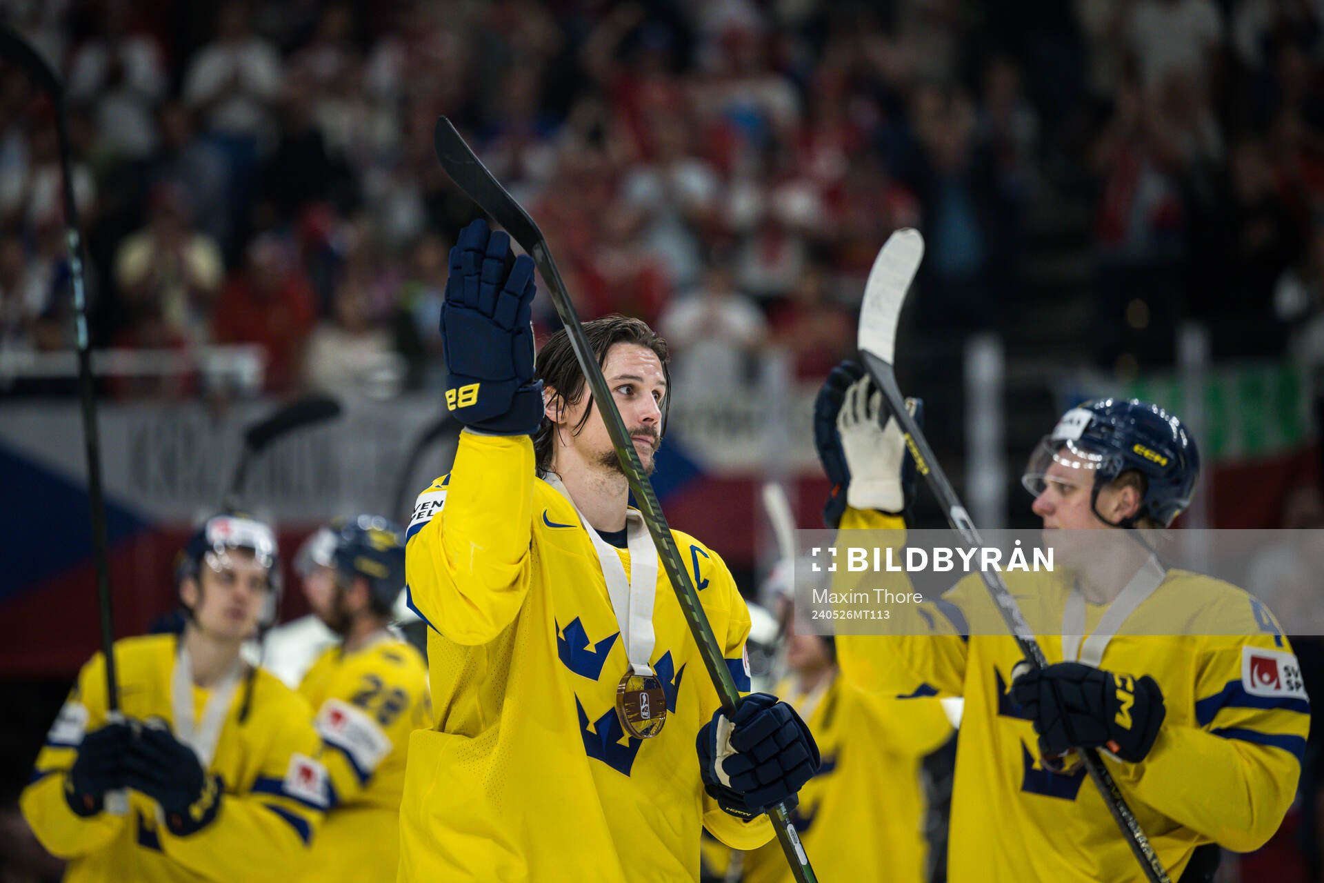 Erik Karlsson of Sweden celebrates