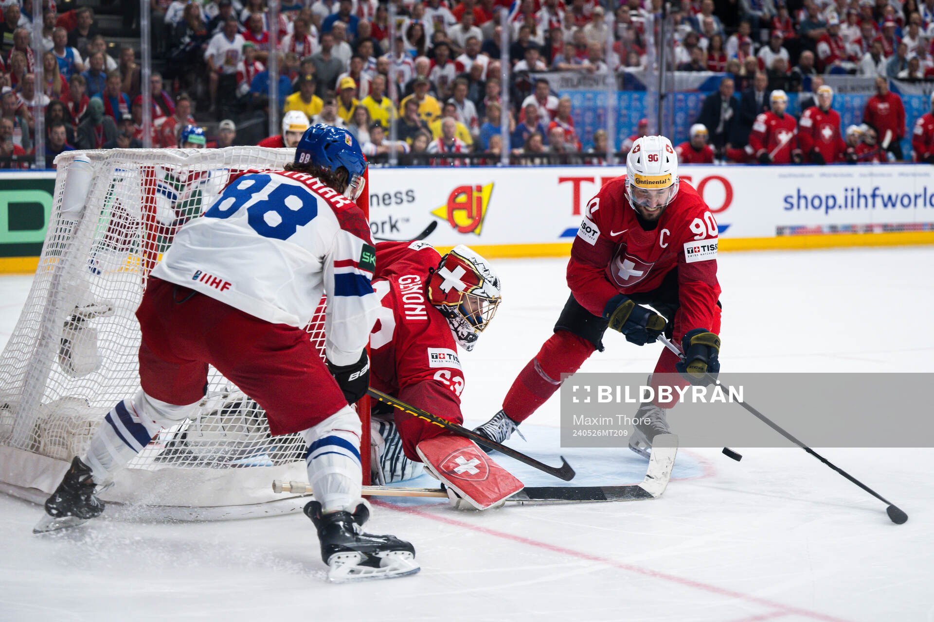 David Pastrnak of Czech Republic, goaltender Leonardo